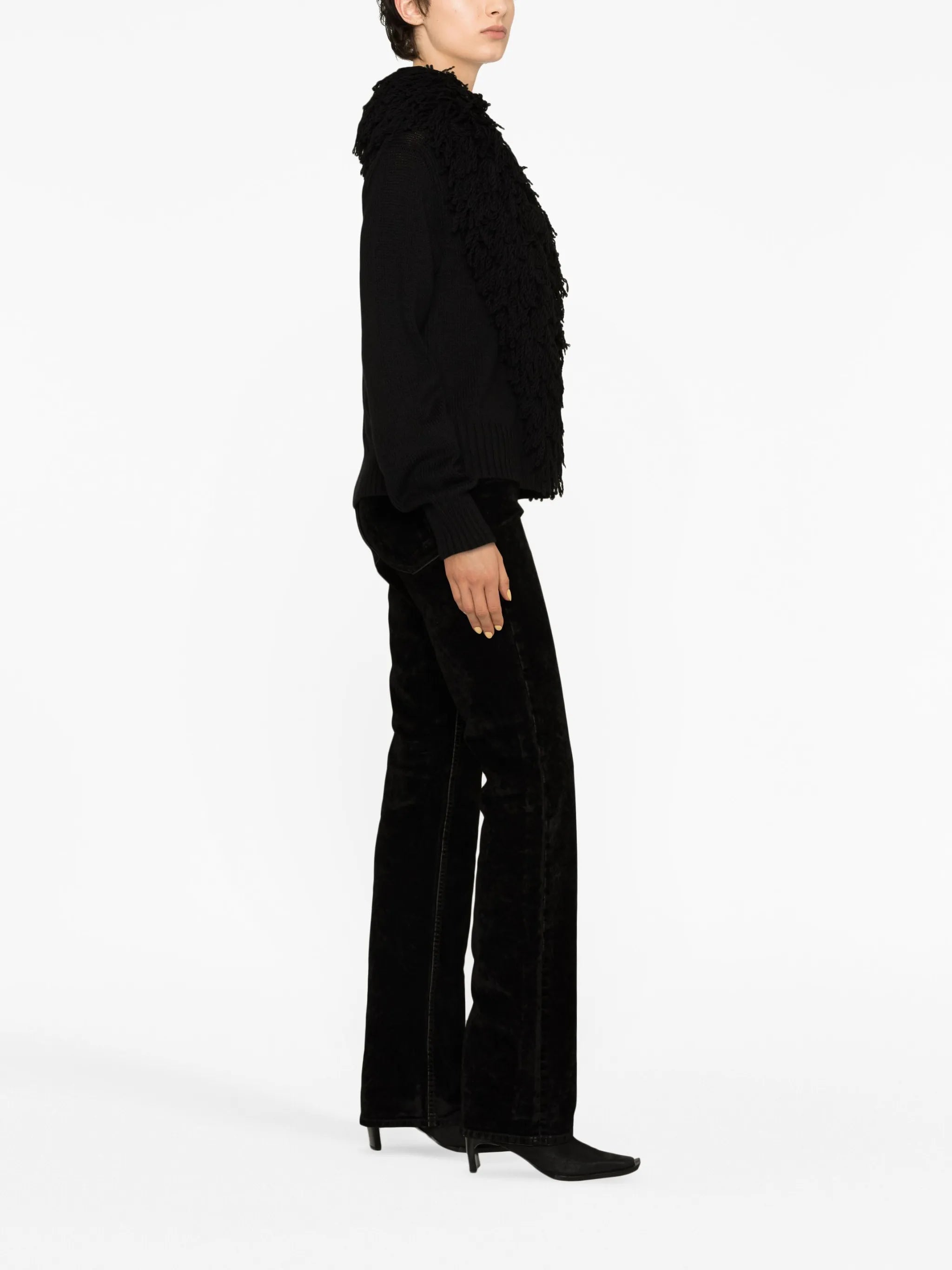 fringed wool cardigan