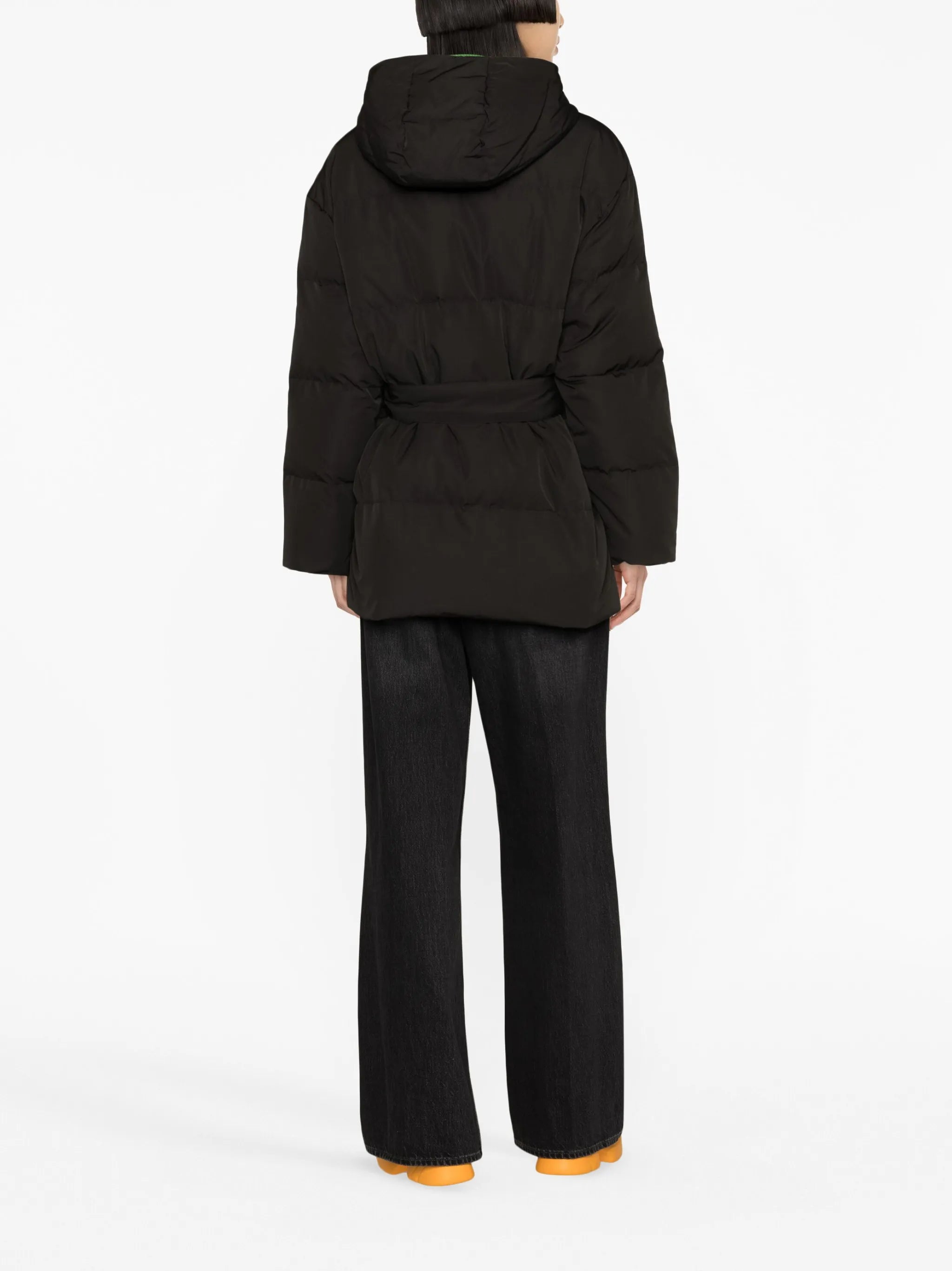 belted wrap down jacket