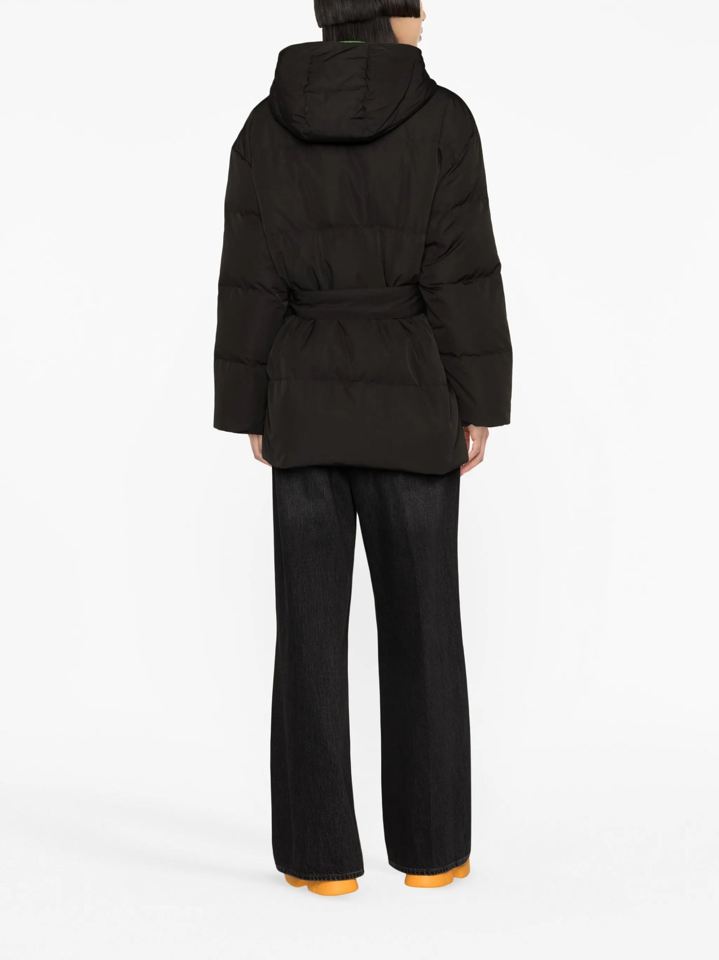 belted wrap down jacket