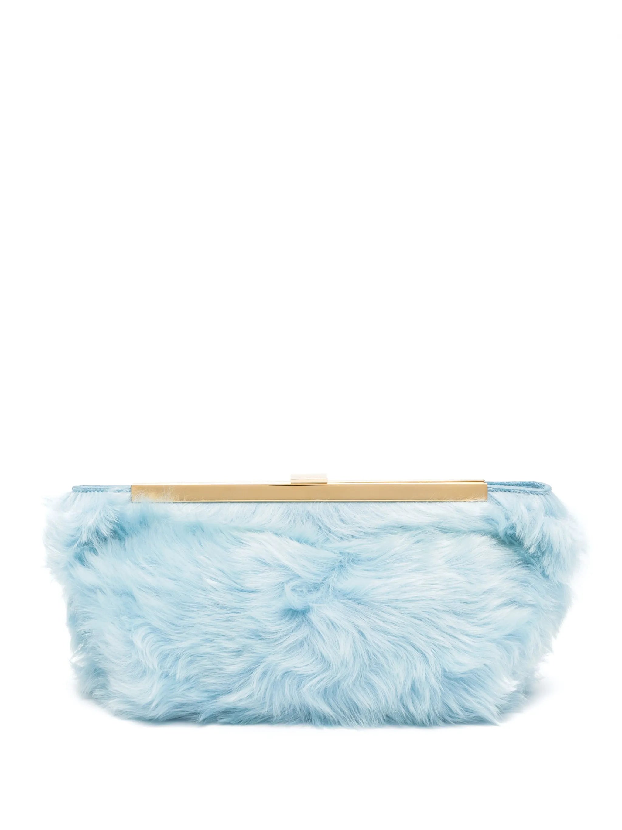 Aimee shearling clutch bag
