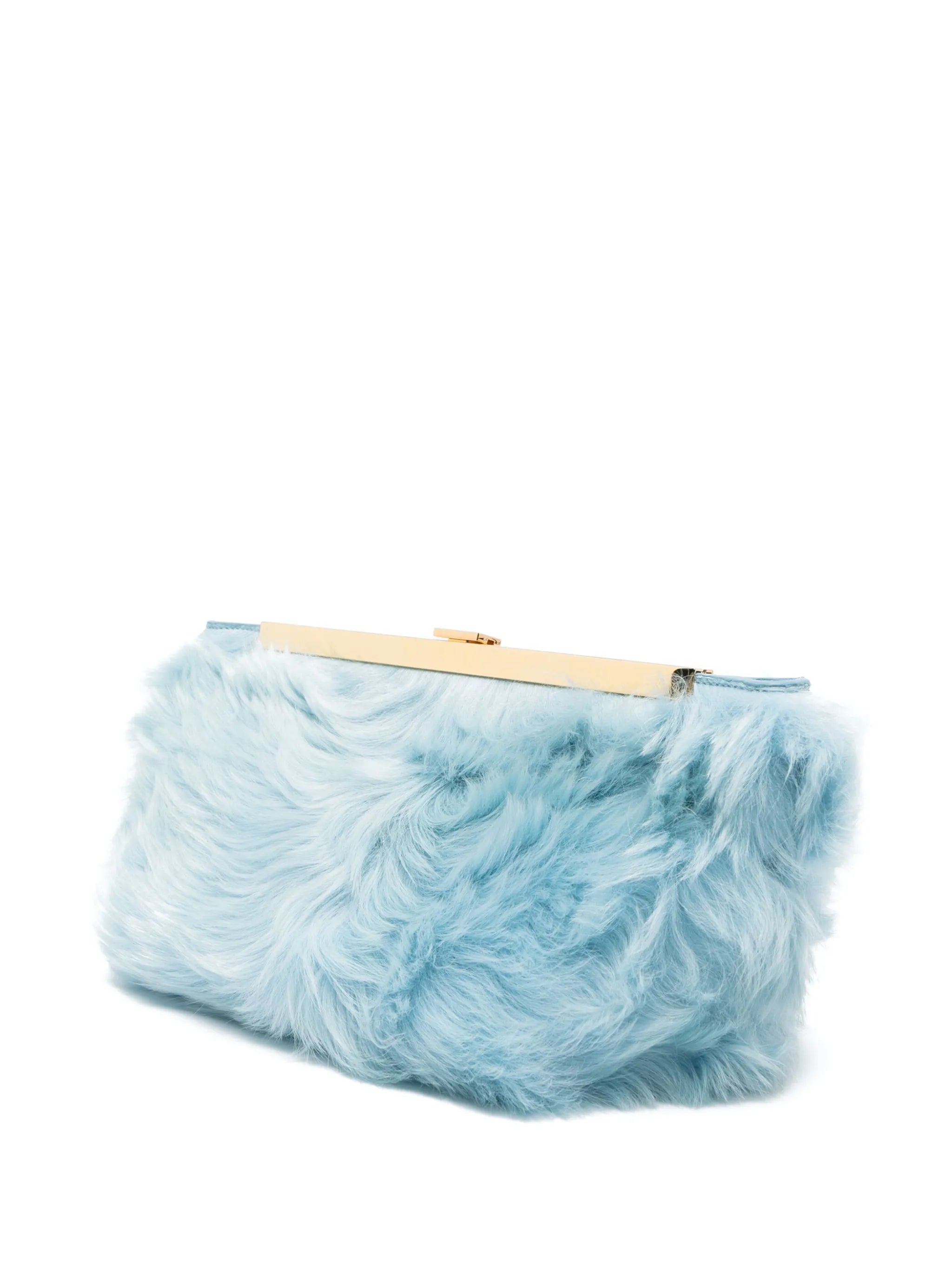 Aimee shearling clutch bag