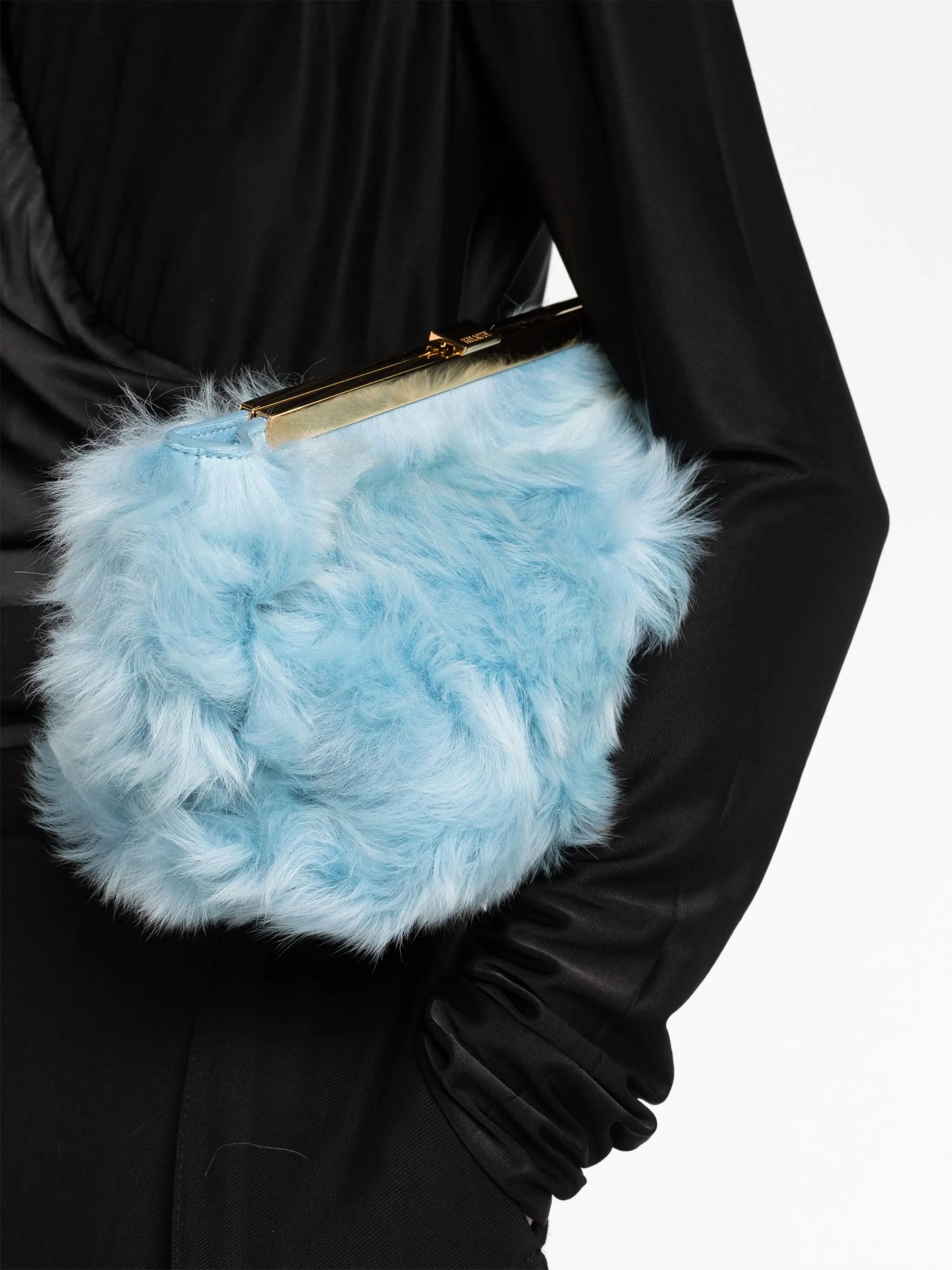 Aimee shearling clutch bag