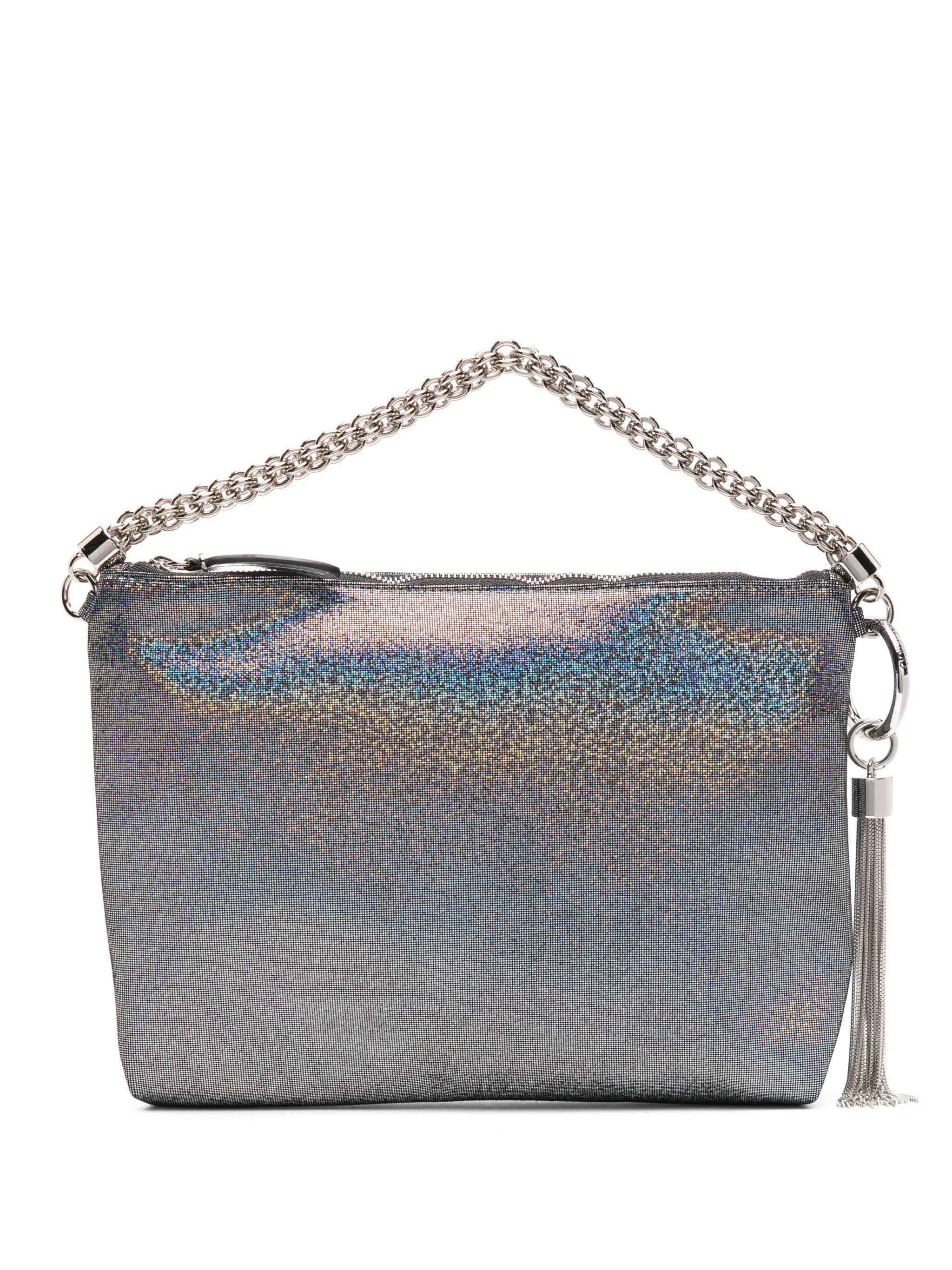 Callie metallic suede clutch