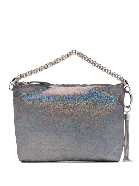 Callie metallic suede clutch
