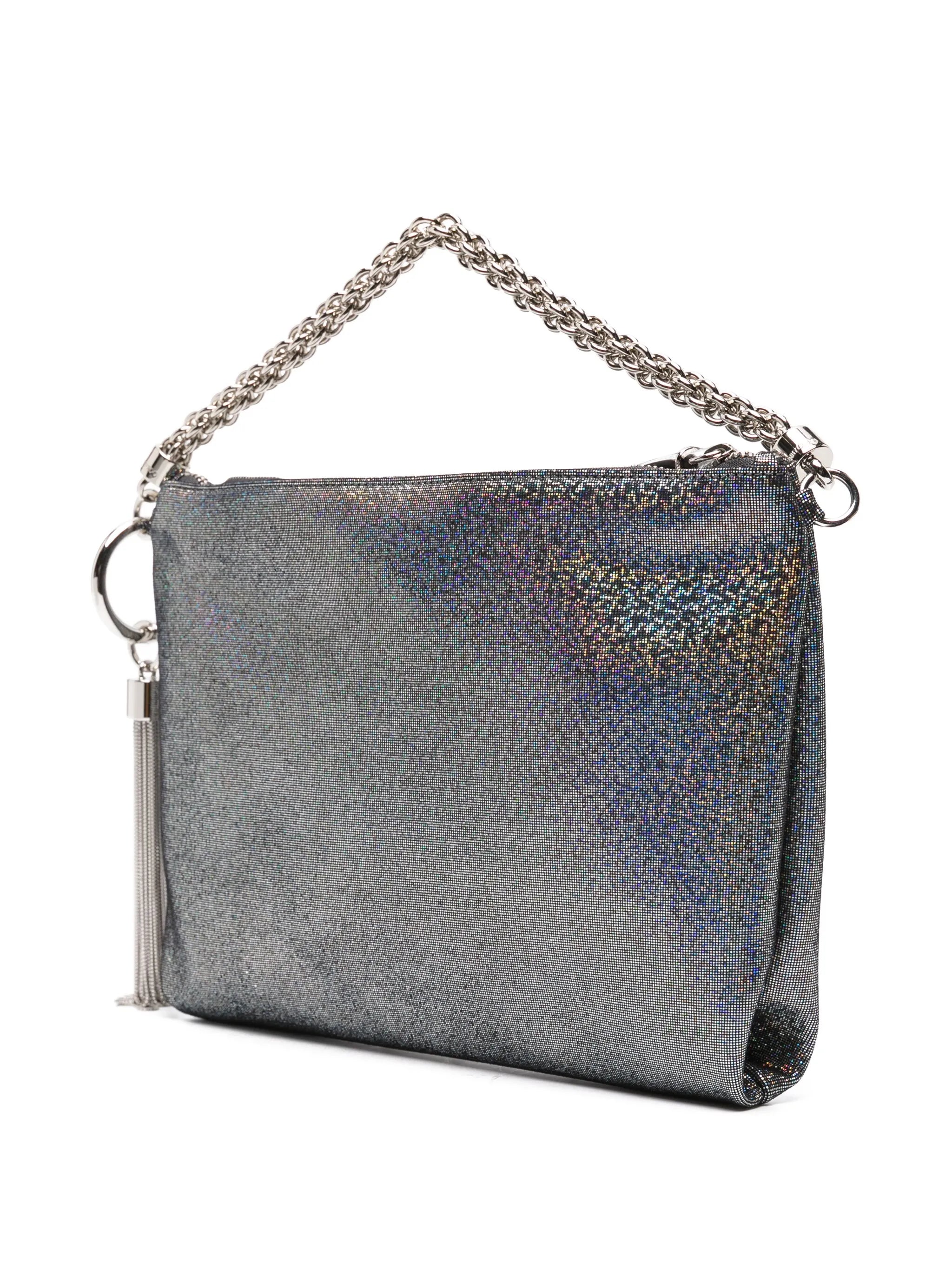 Callie metallic suede clutch