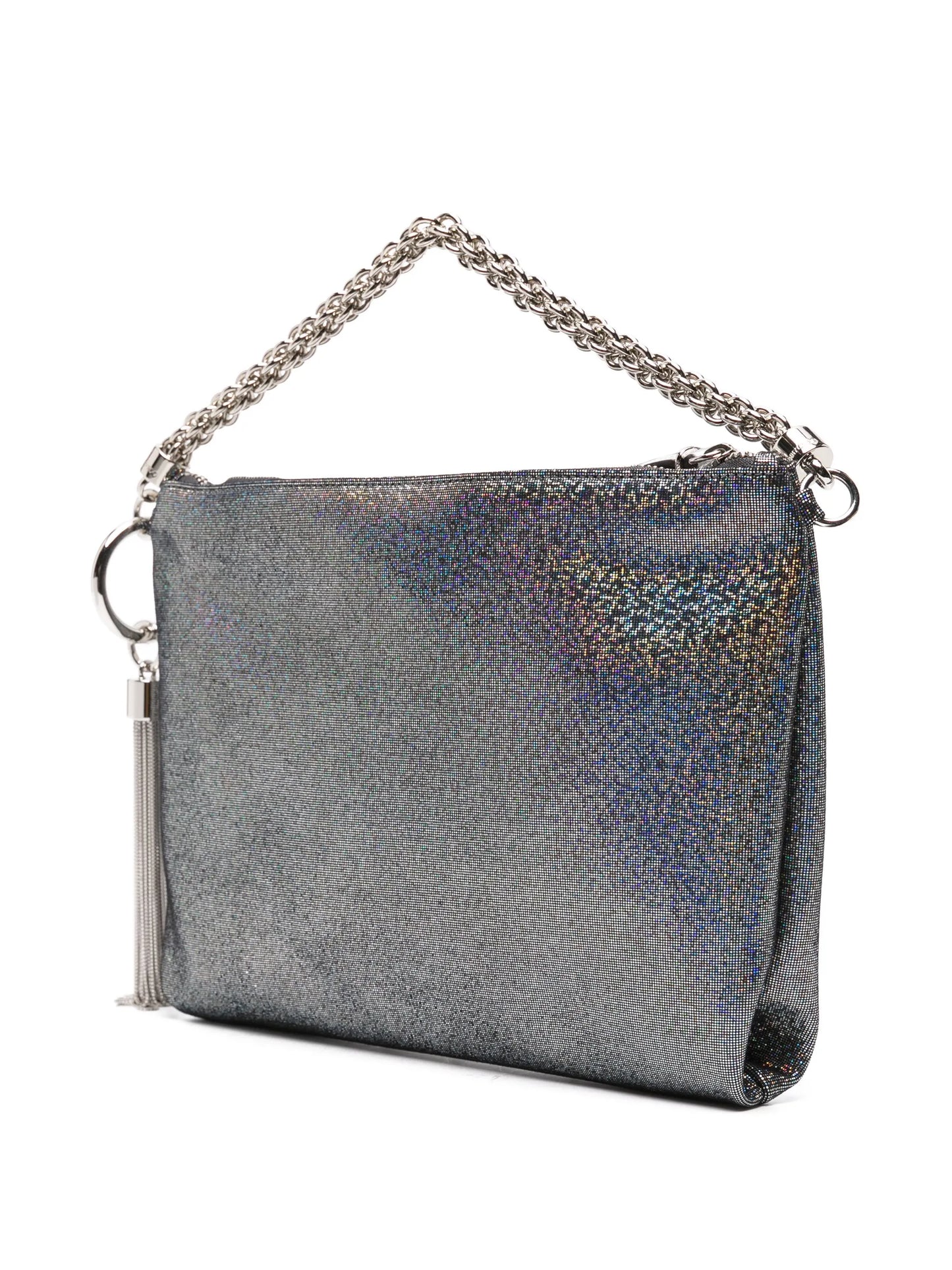 Callie metallic suede clutch