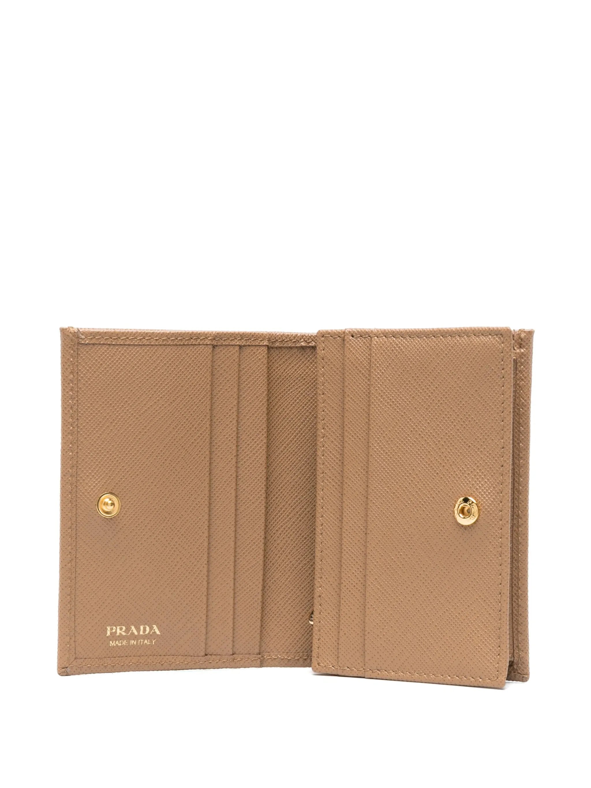 Saffiano-leather bi-fold wallet
