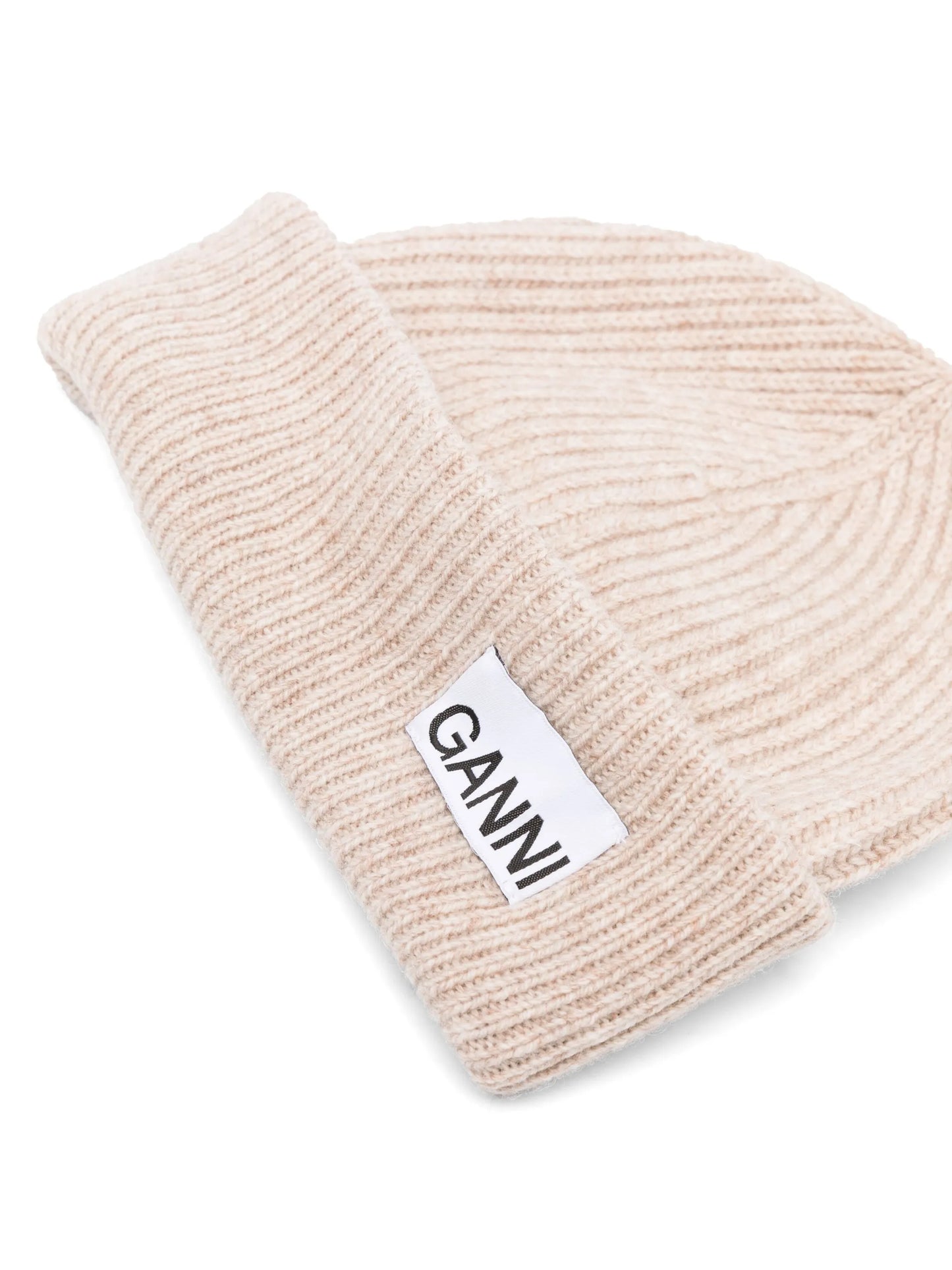 logo-patch ribbed-knit beanie
