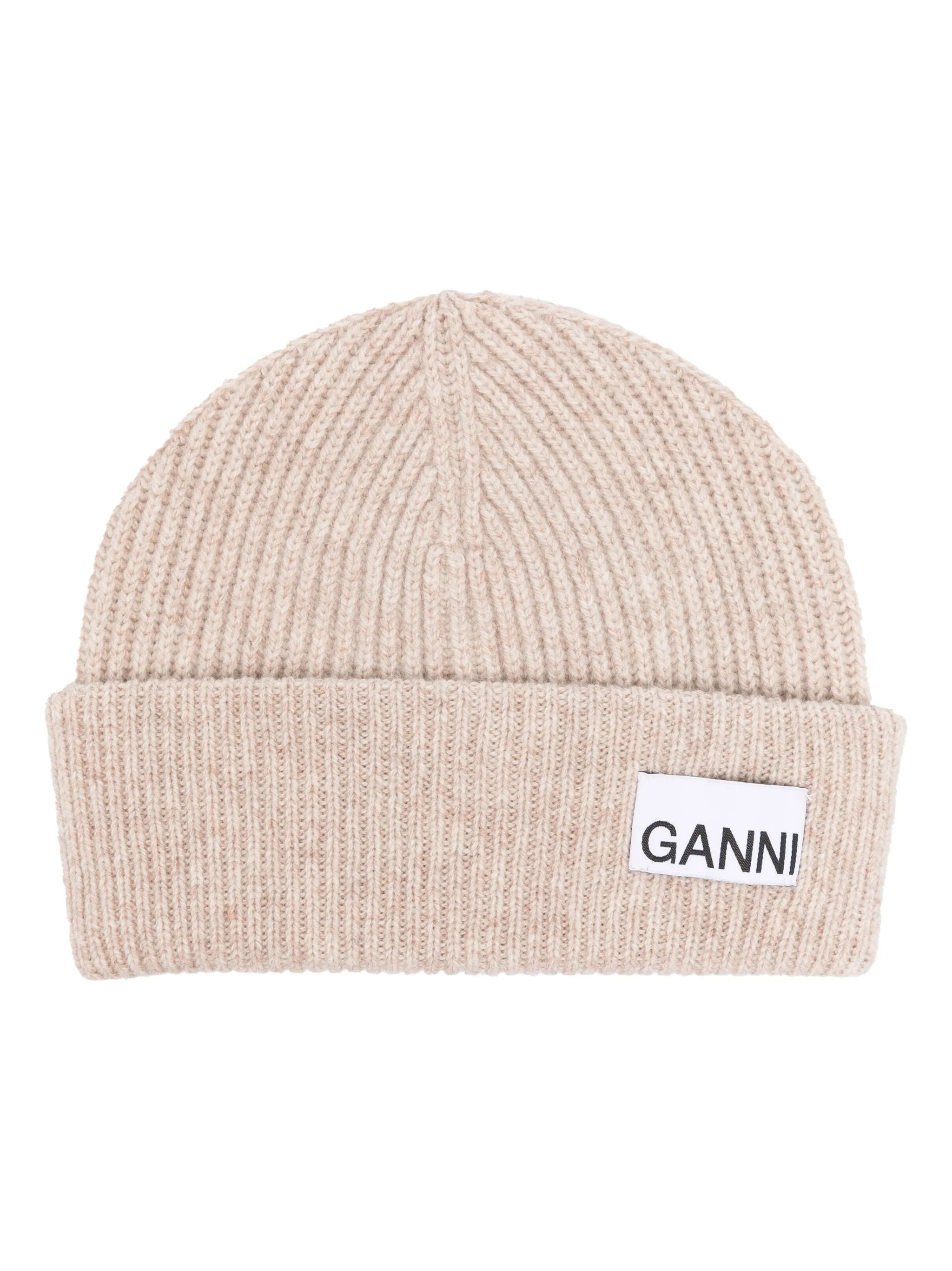 logo-patch ribbed-knit beanie