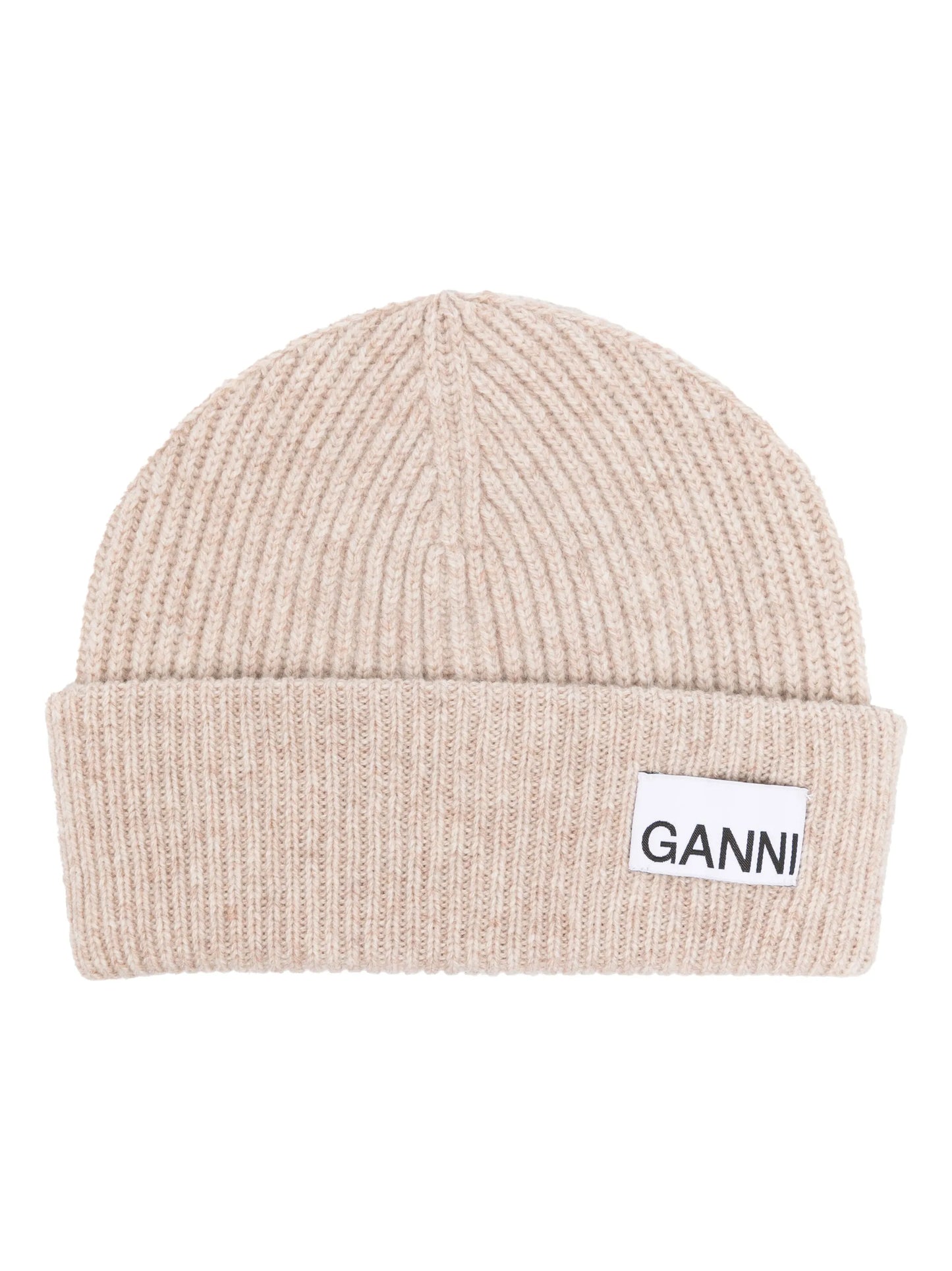 logo-patch ribbed-knit beanie