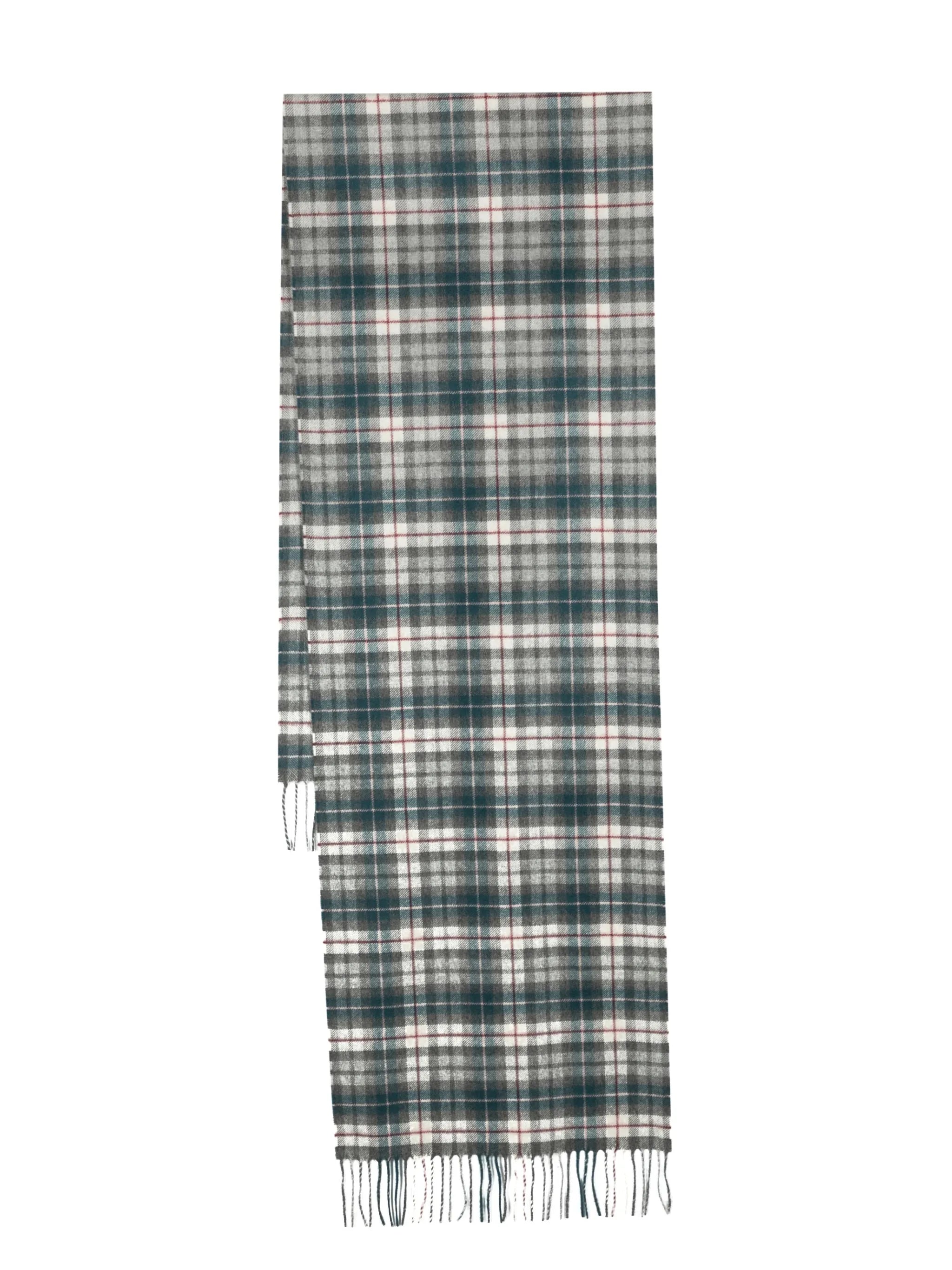 plaid-check print cashmere scarf