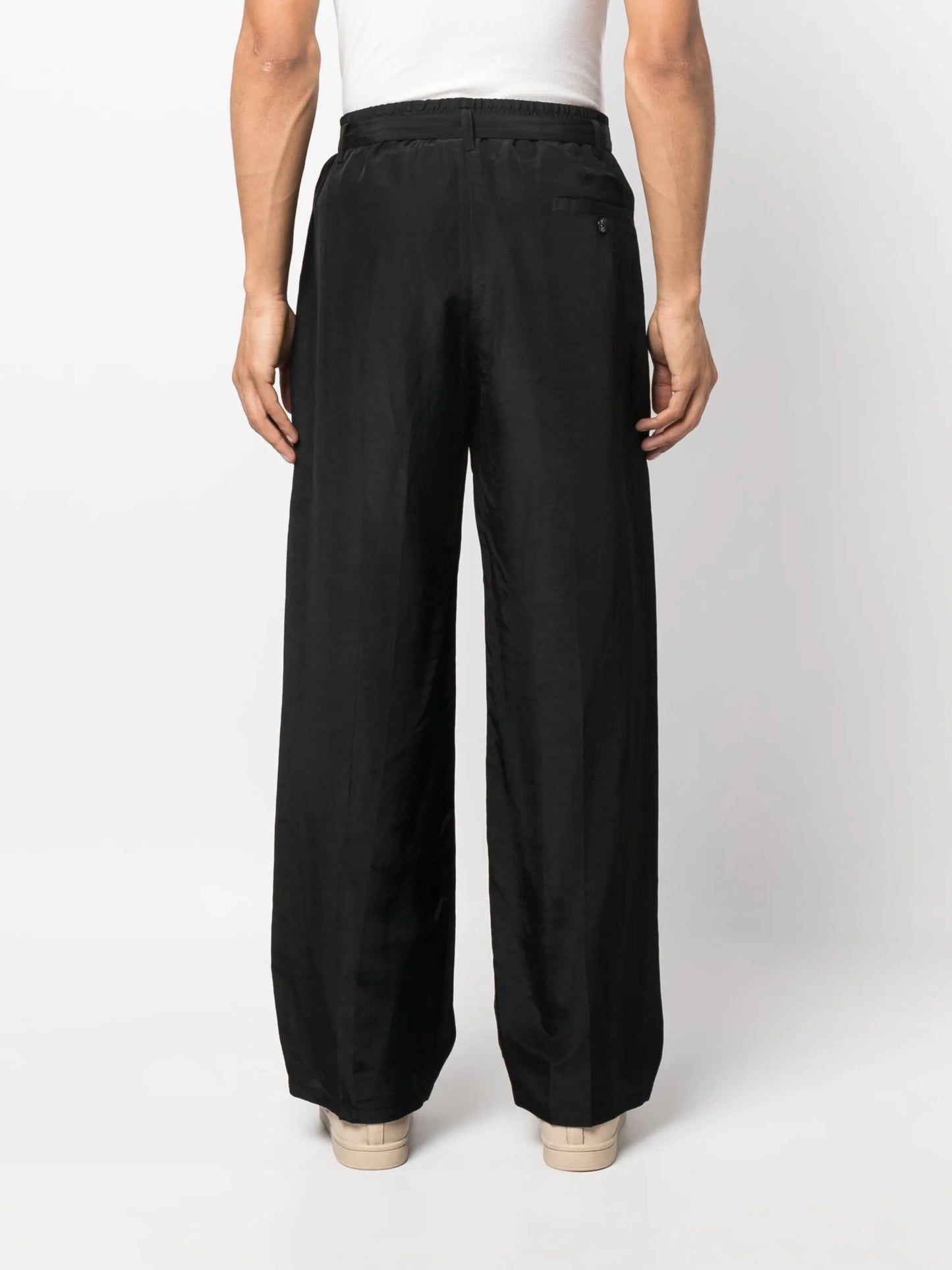 belted cotton trousers