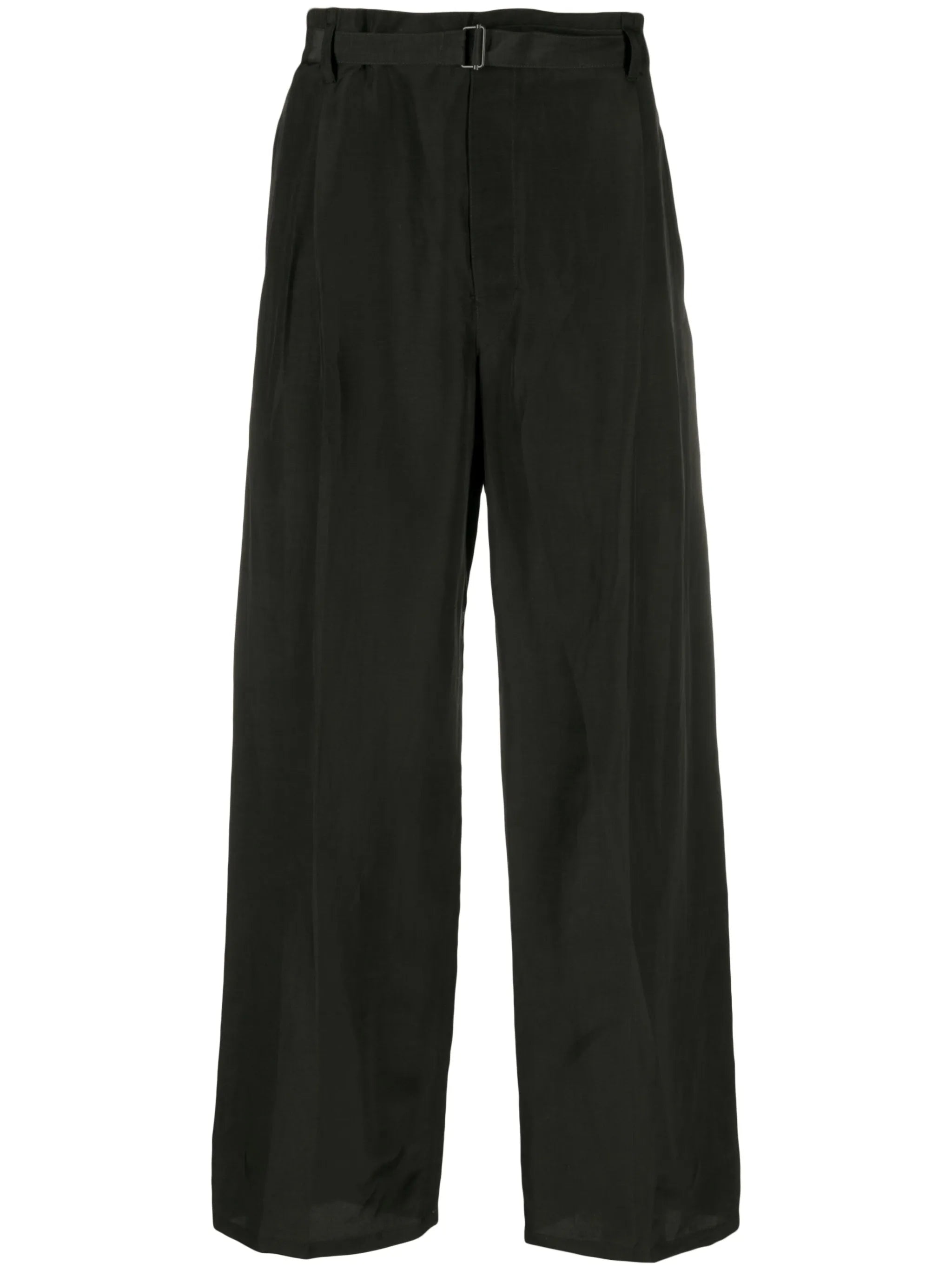 belted cotton trousers