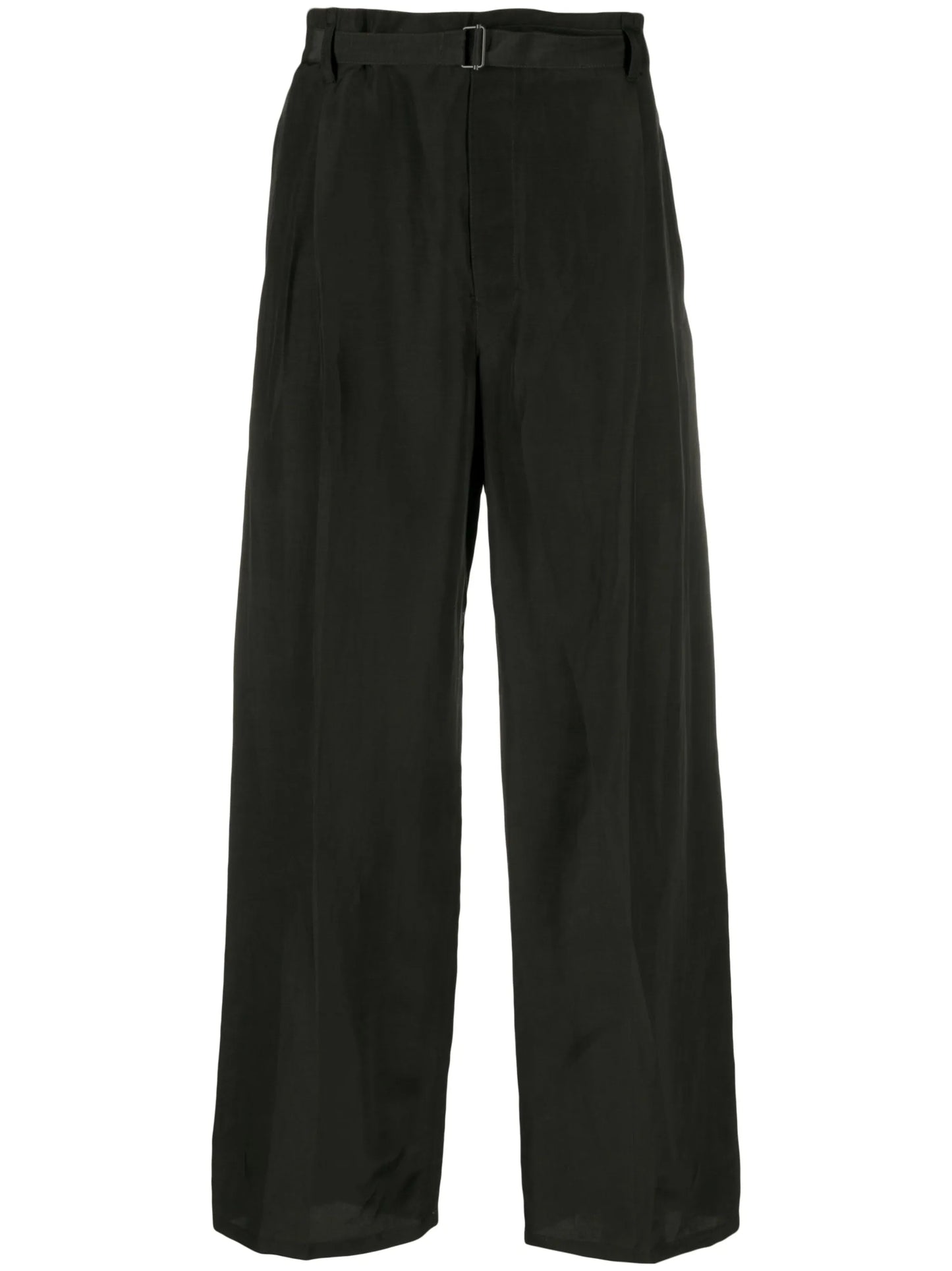 belted cotton trousers