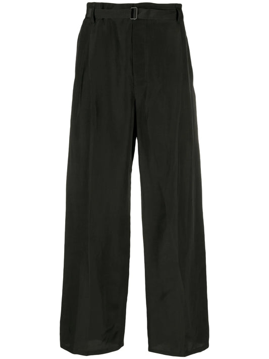 belted cotton trousers