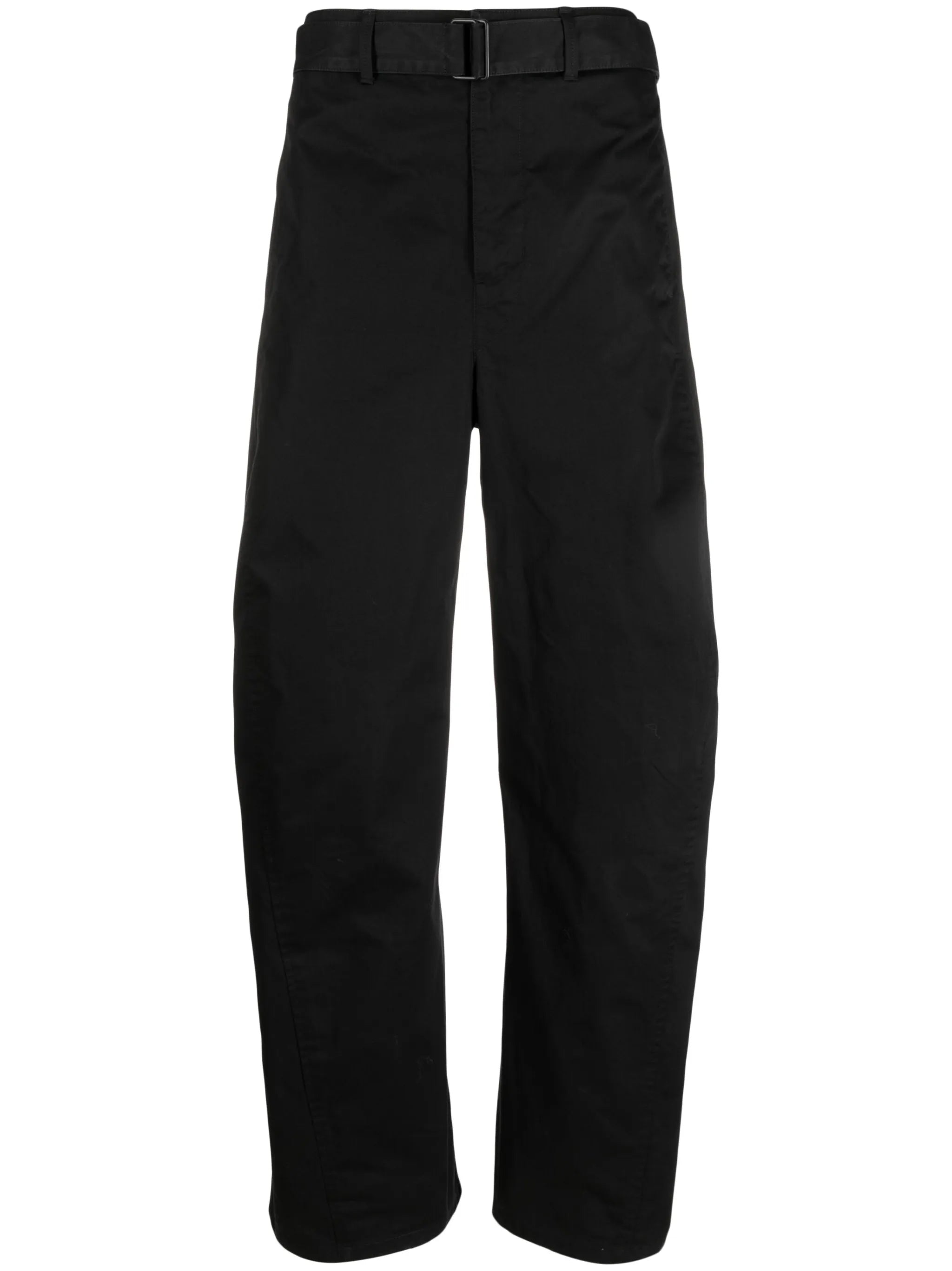 cotton-twill straight-leg trousers