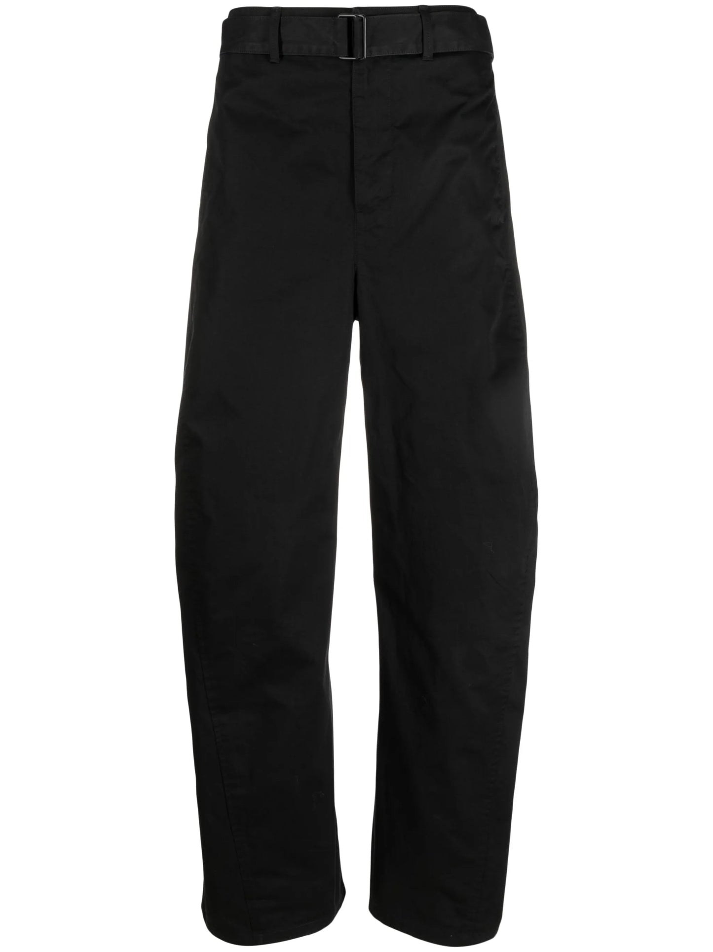 cotton-twill straight-leg trousers