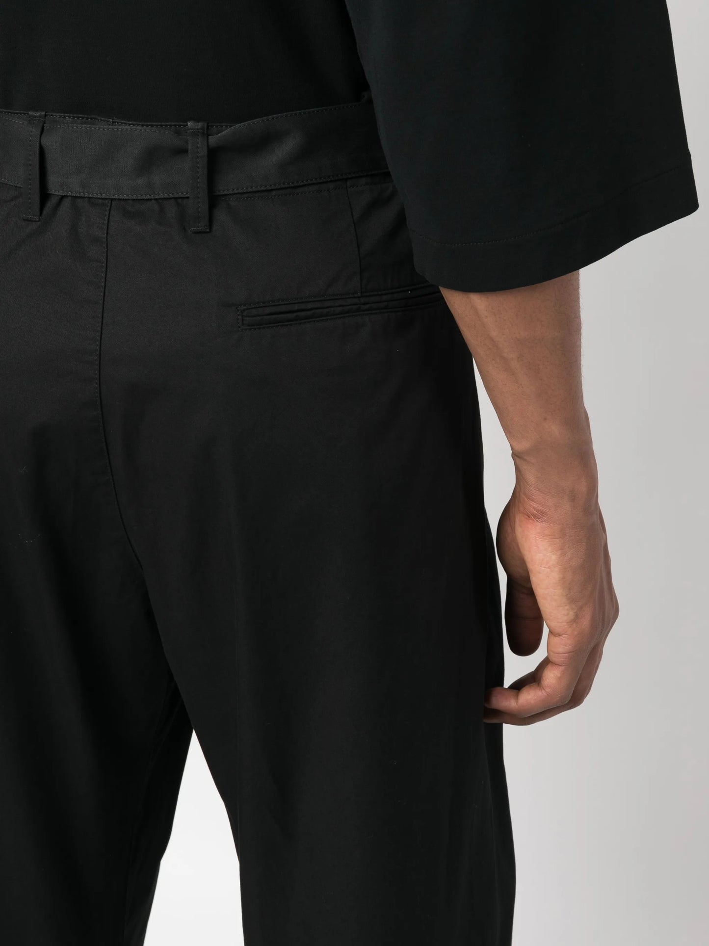 cotton-twill straight-leg trousers