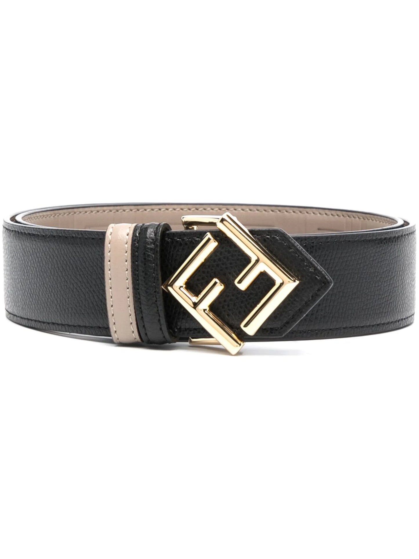 logo-buckle leather belt