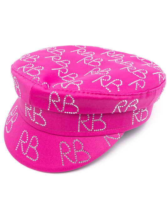 crystal-embellished logo beret