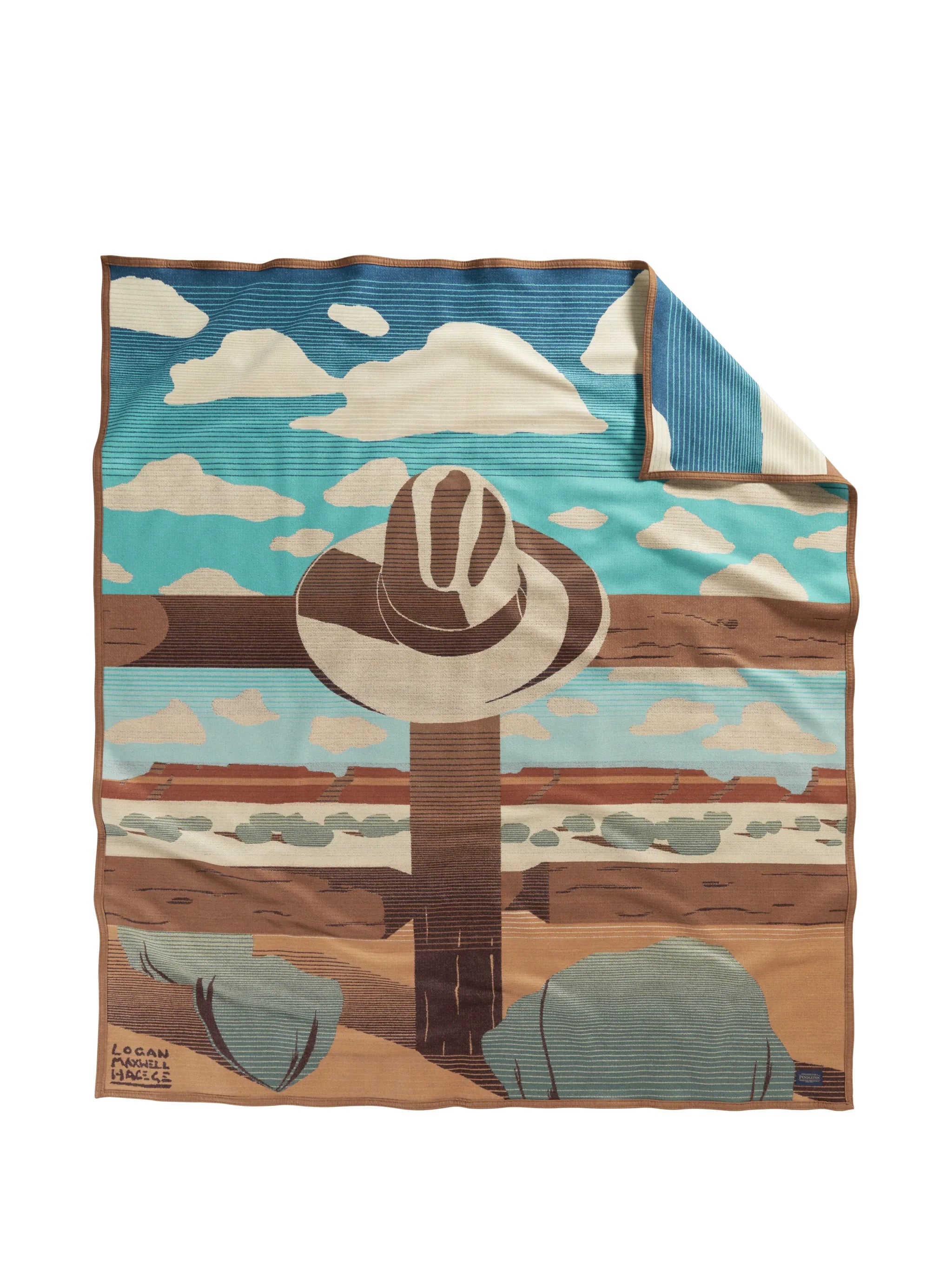graphic-print jacquard blanket