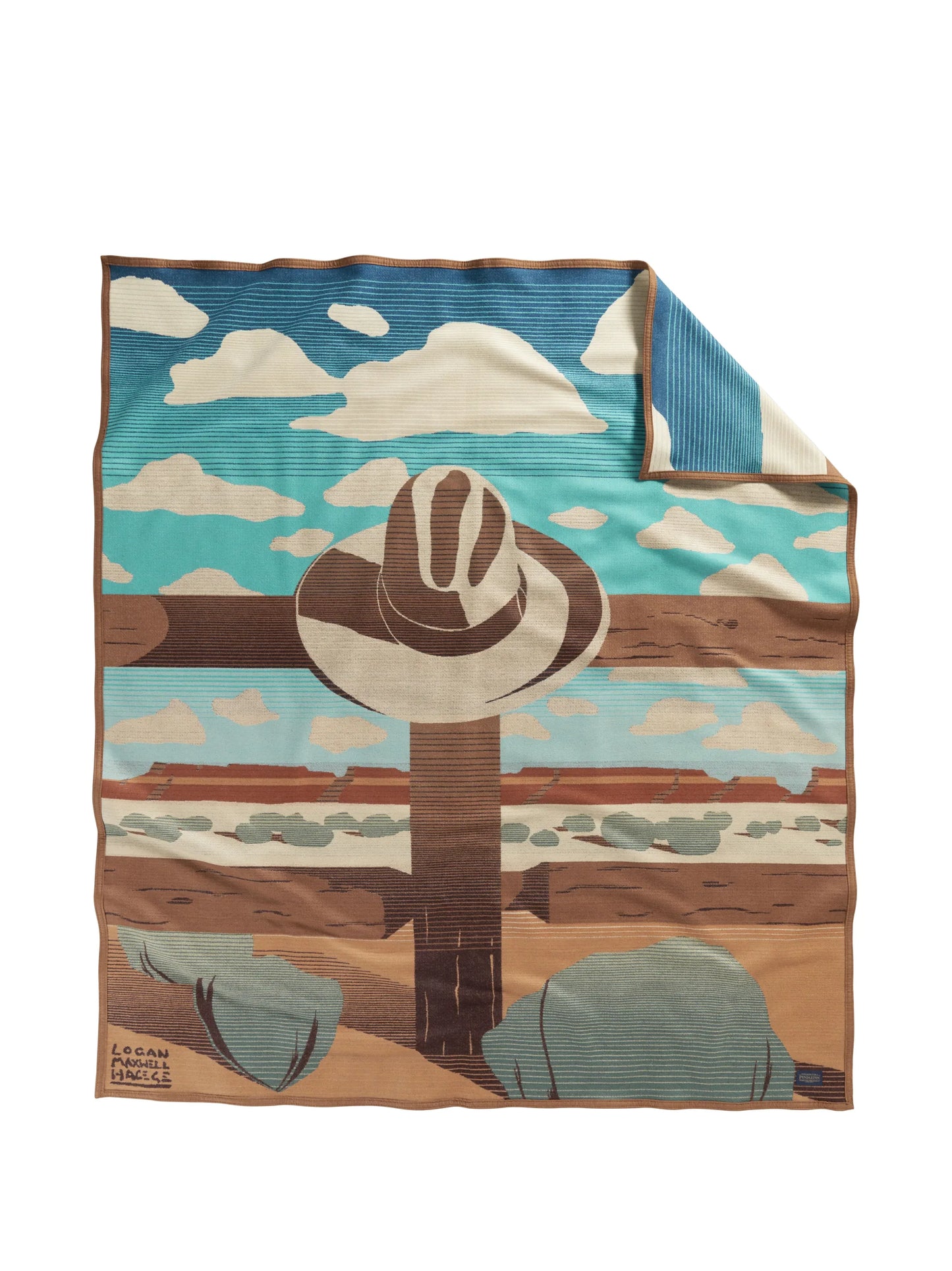graphic-print jacquard blanket