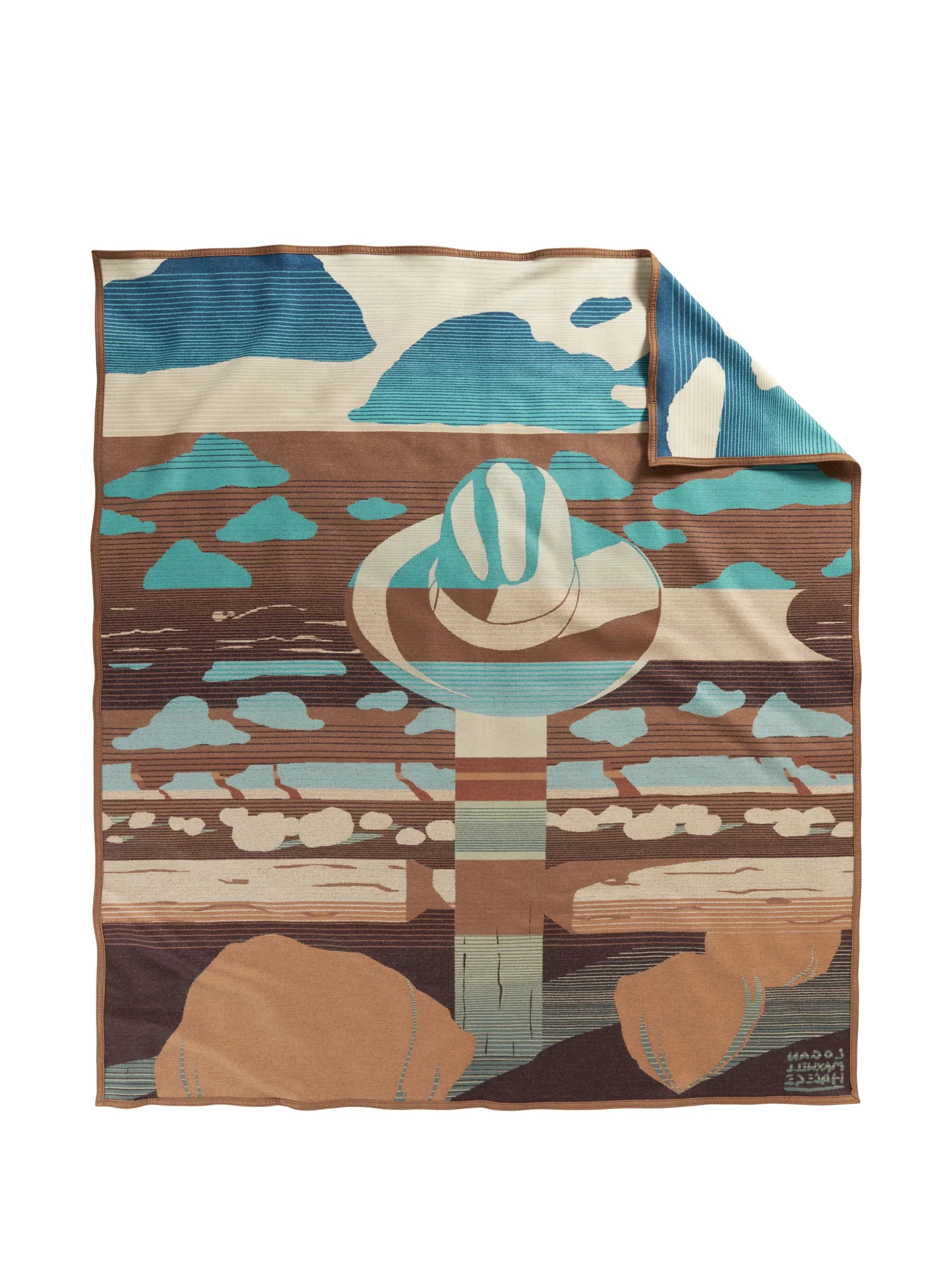 graphic-print jacquard blanket