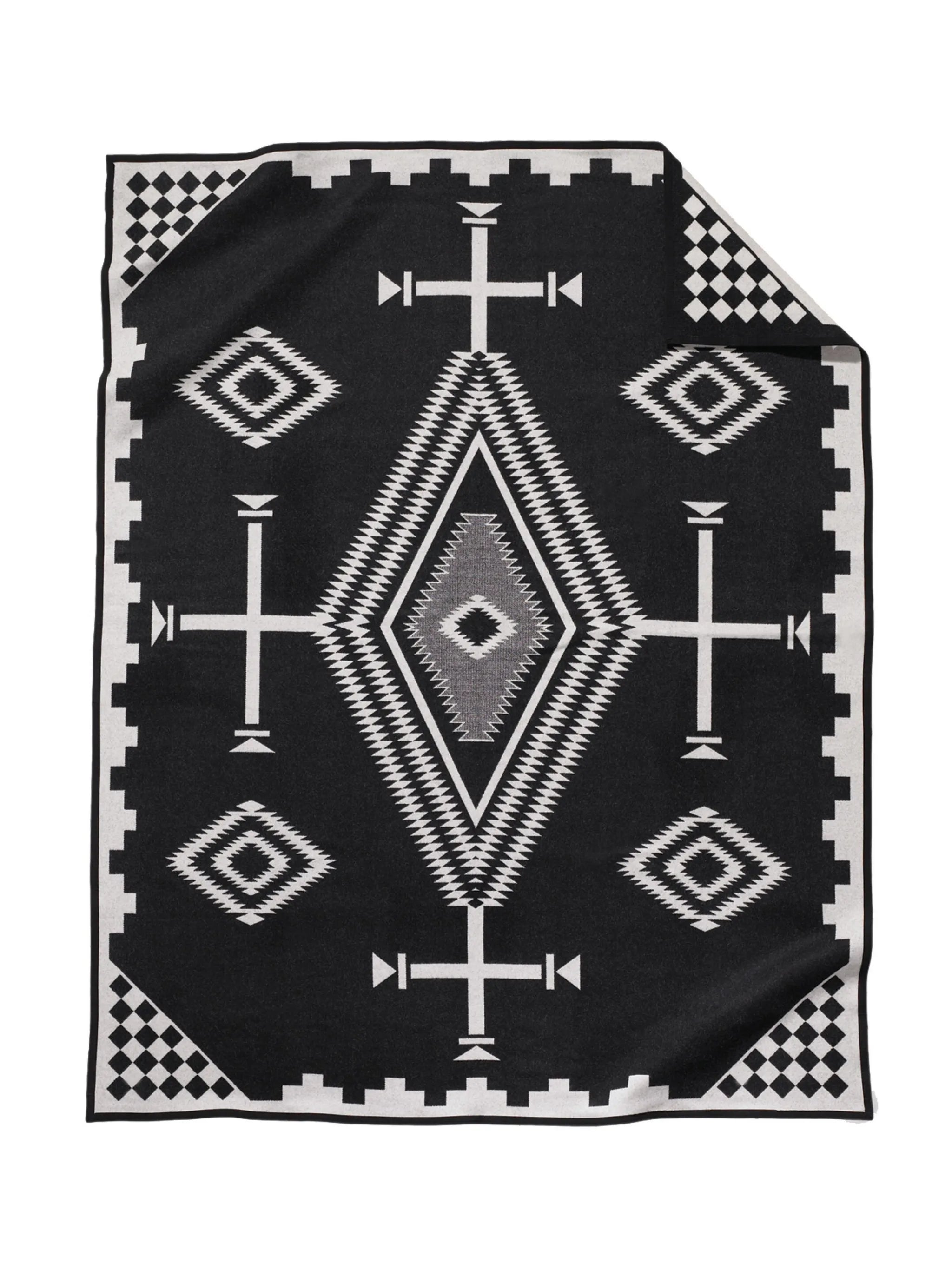 geometric-print jacquard blanket