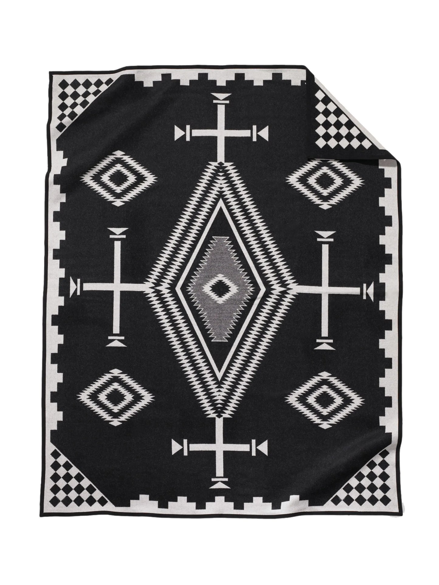 geometric-print jacquard blanket
