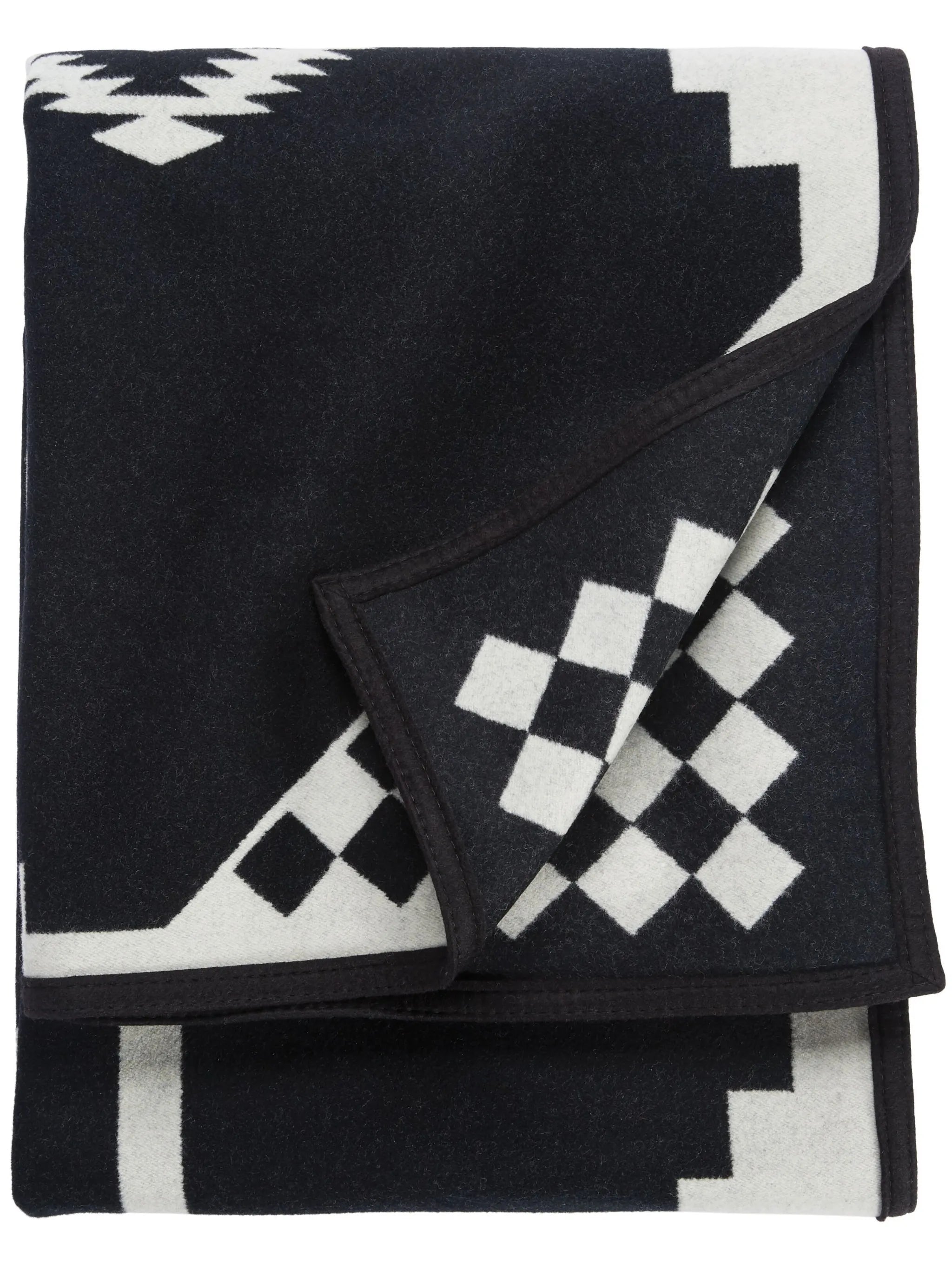 geometric-print jacquard blanket