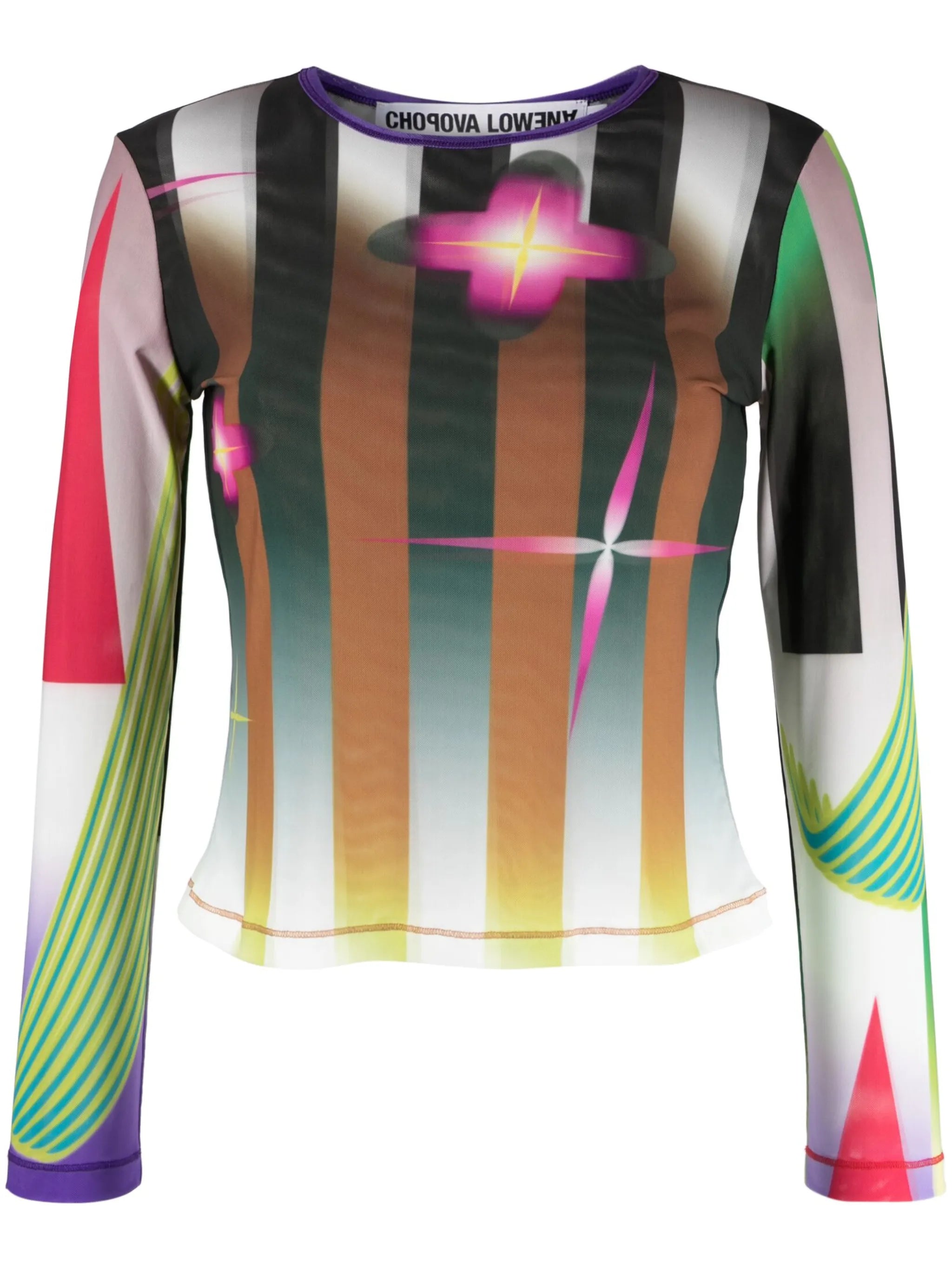 Ski graphic-print mesh top