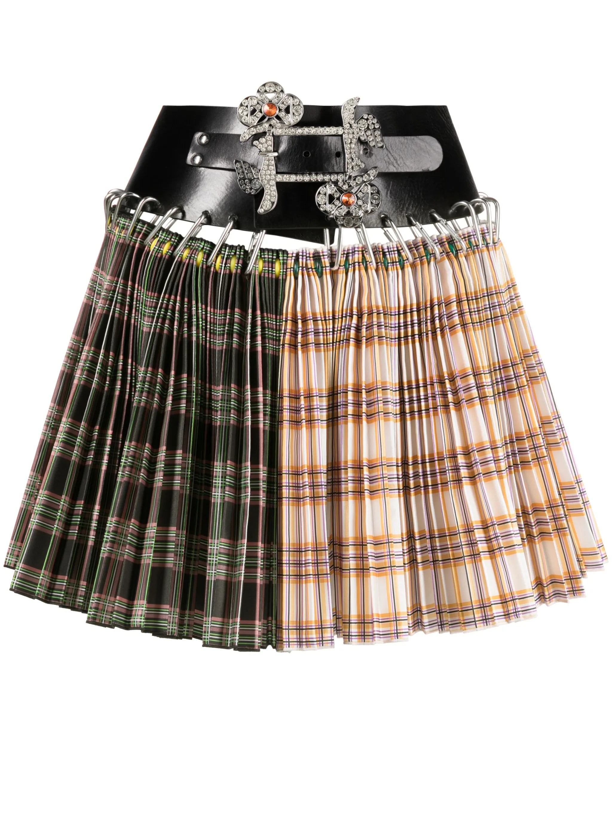 Borovets checked pleated miniskirt