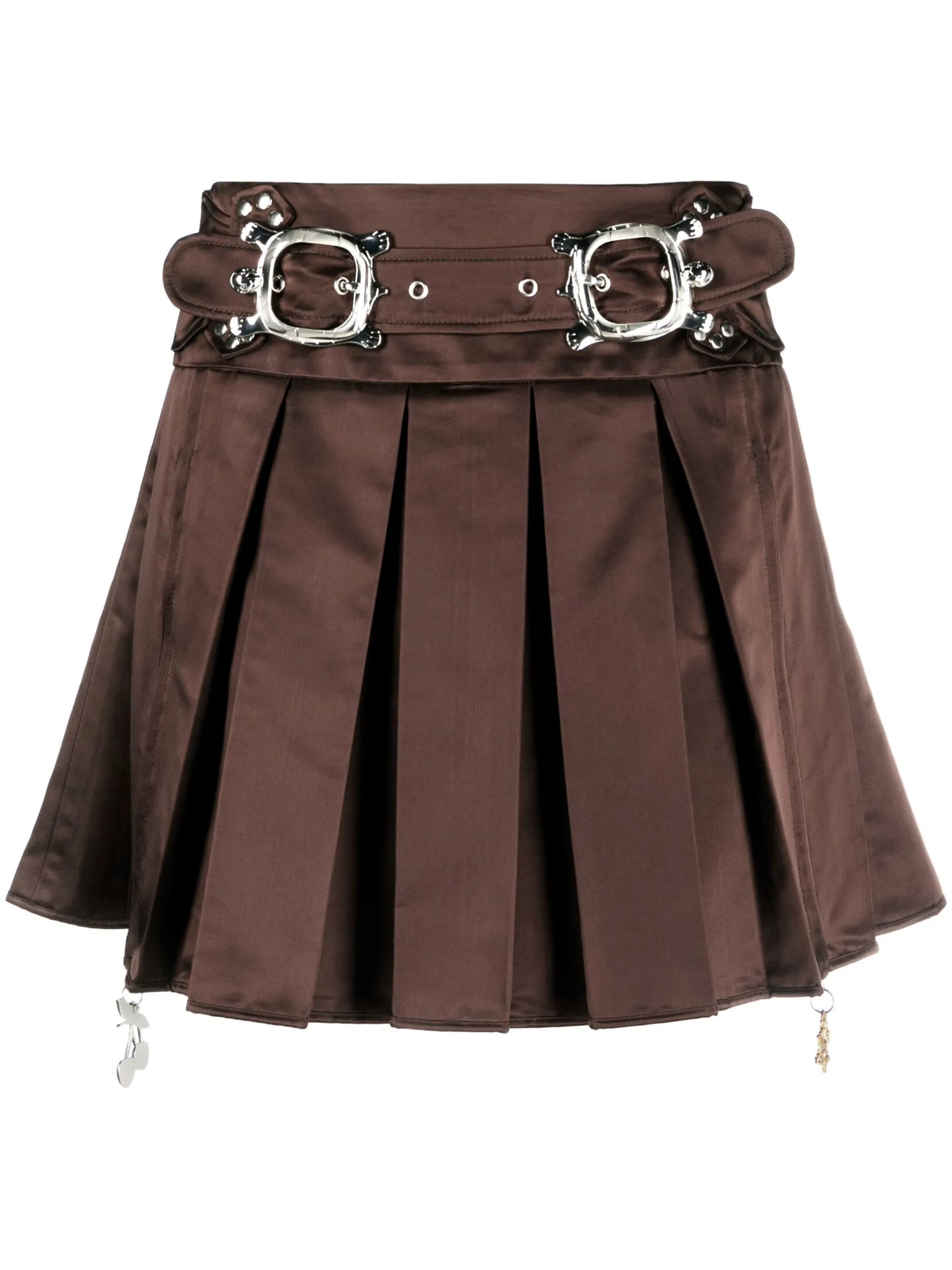Camber pleated satin miniskirt