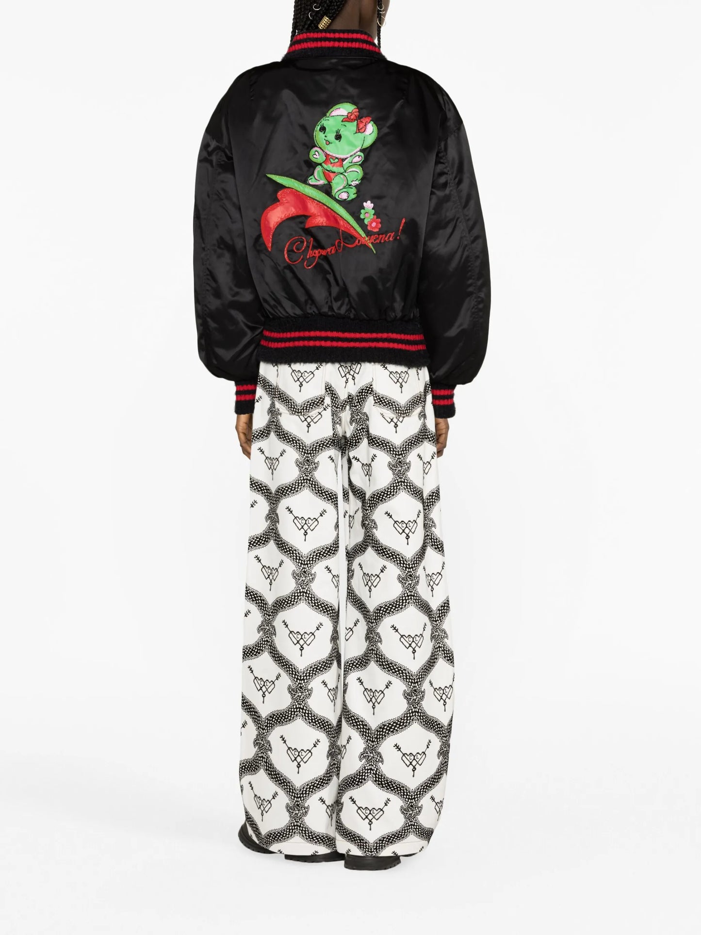 logo-embroidered bomber jacket