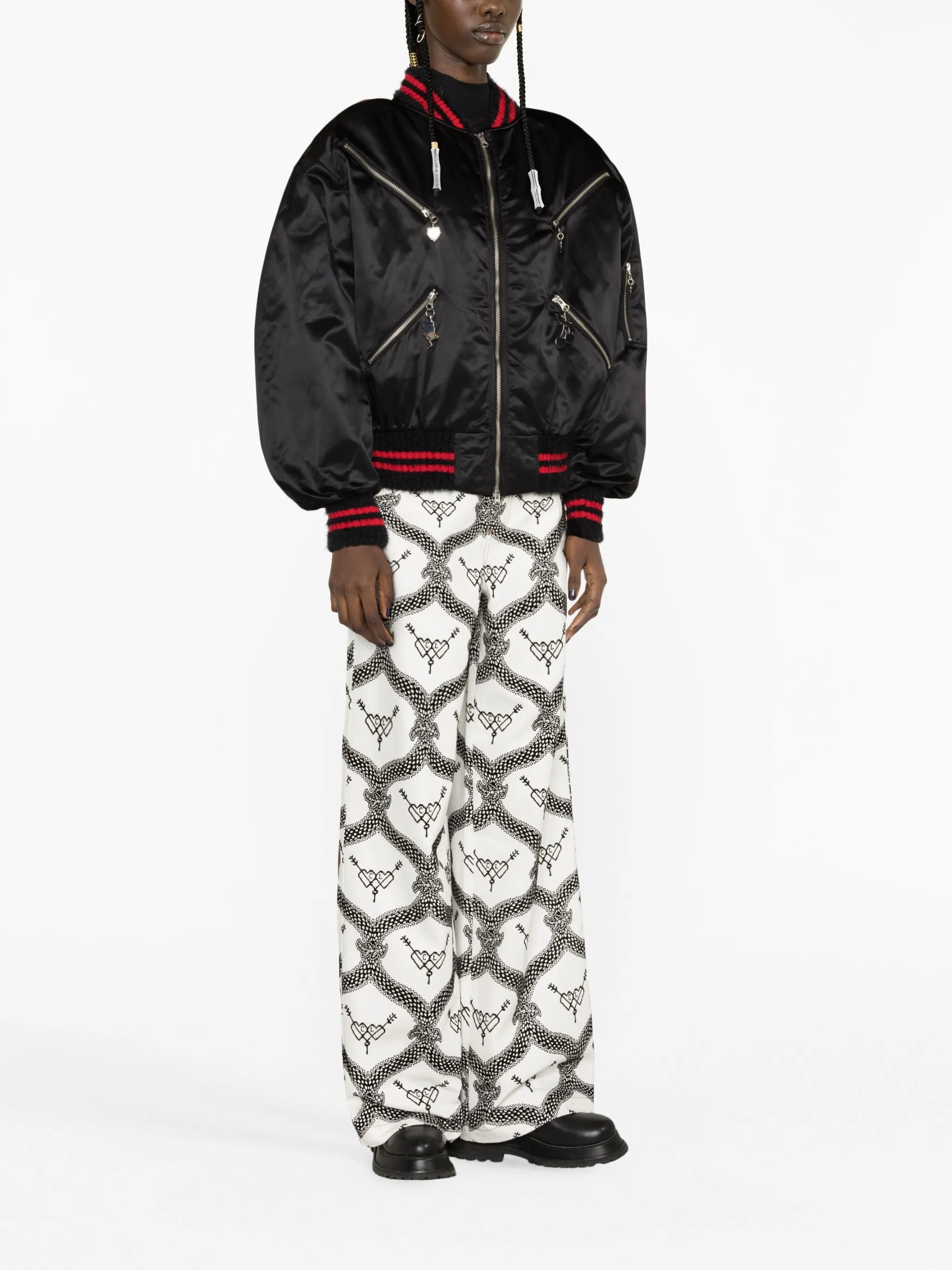 logo-embroidered bomber jacket