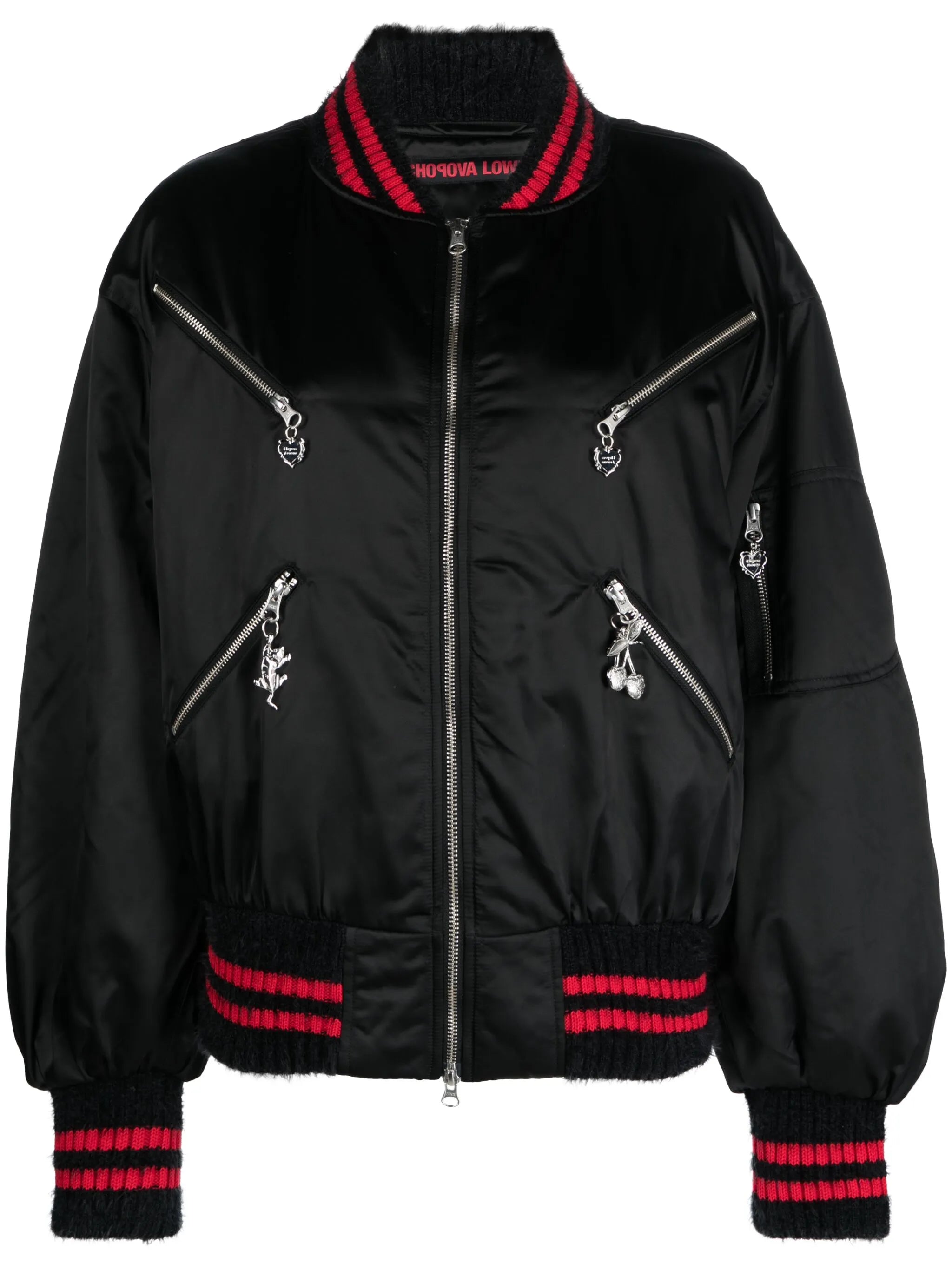 logo-embroidered bomber jacket