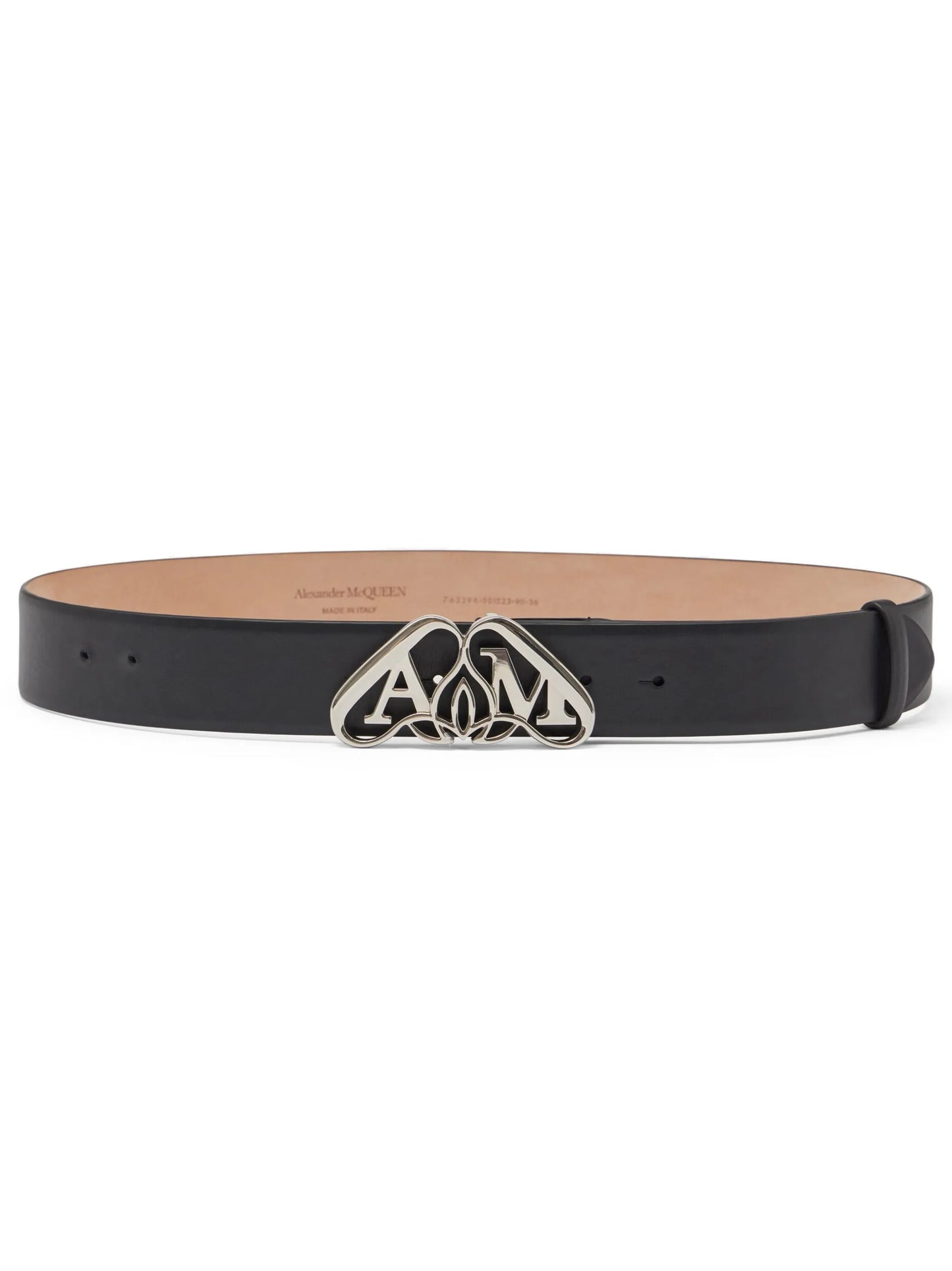 Seal-logo leather belt