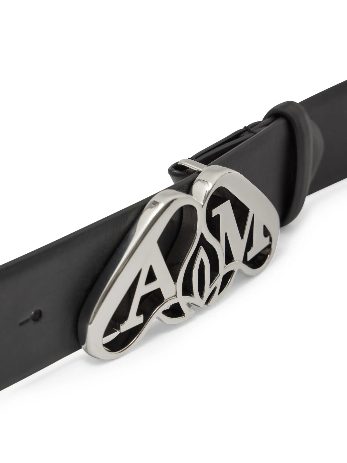 Seal-logo leather belt