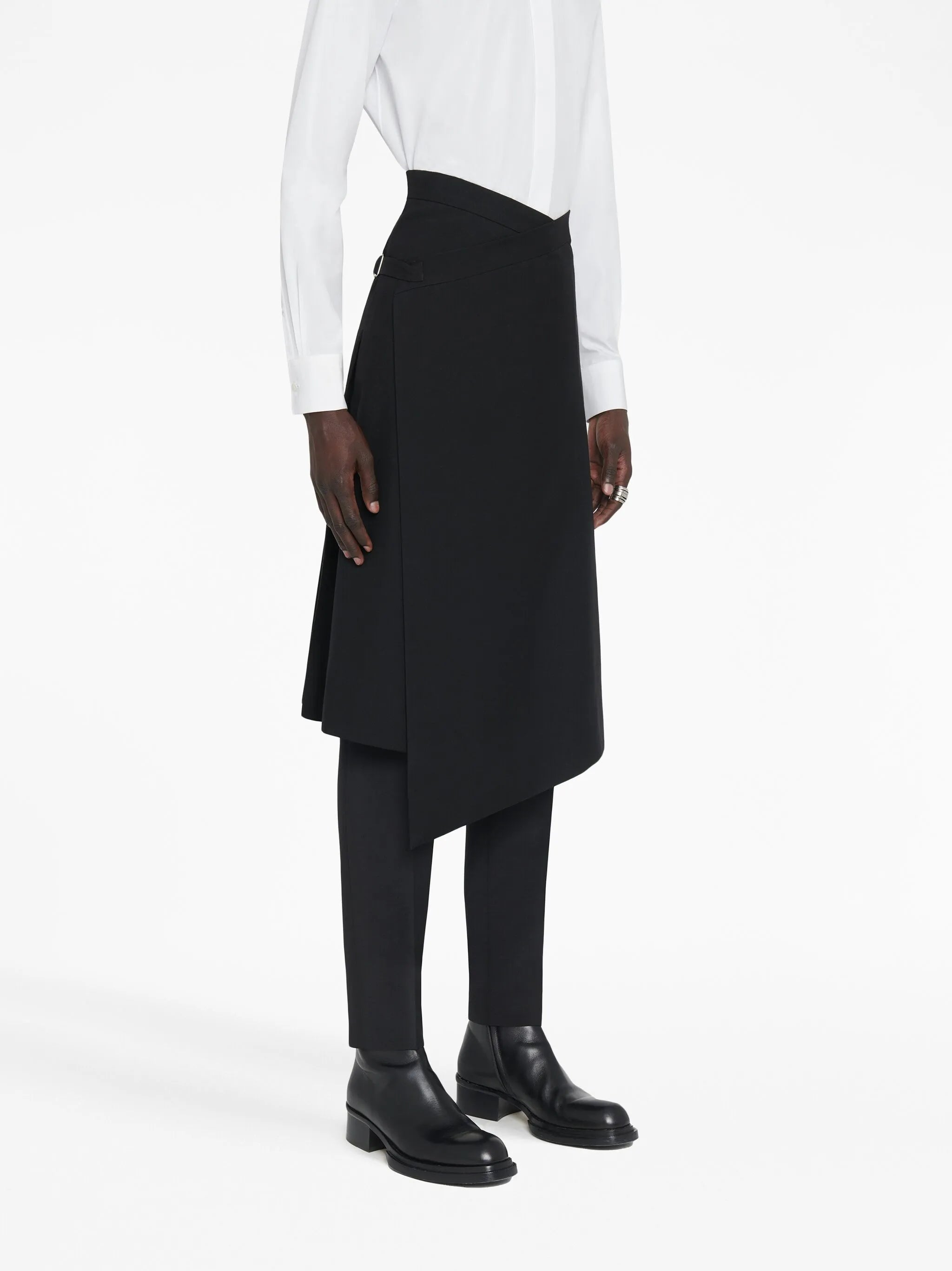 asymmetric pleated skirt