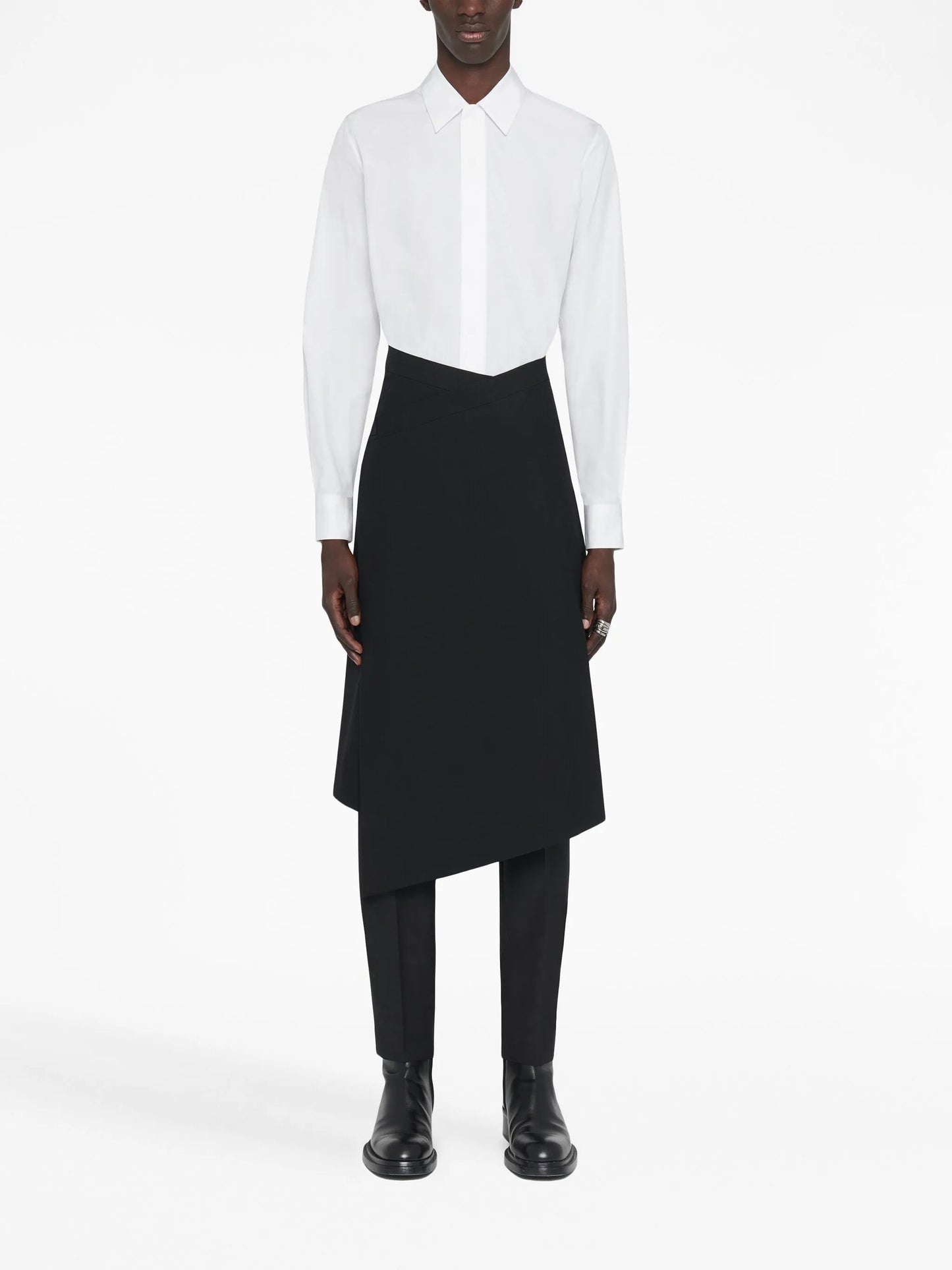 asymmetric pleated skirt