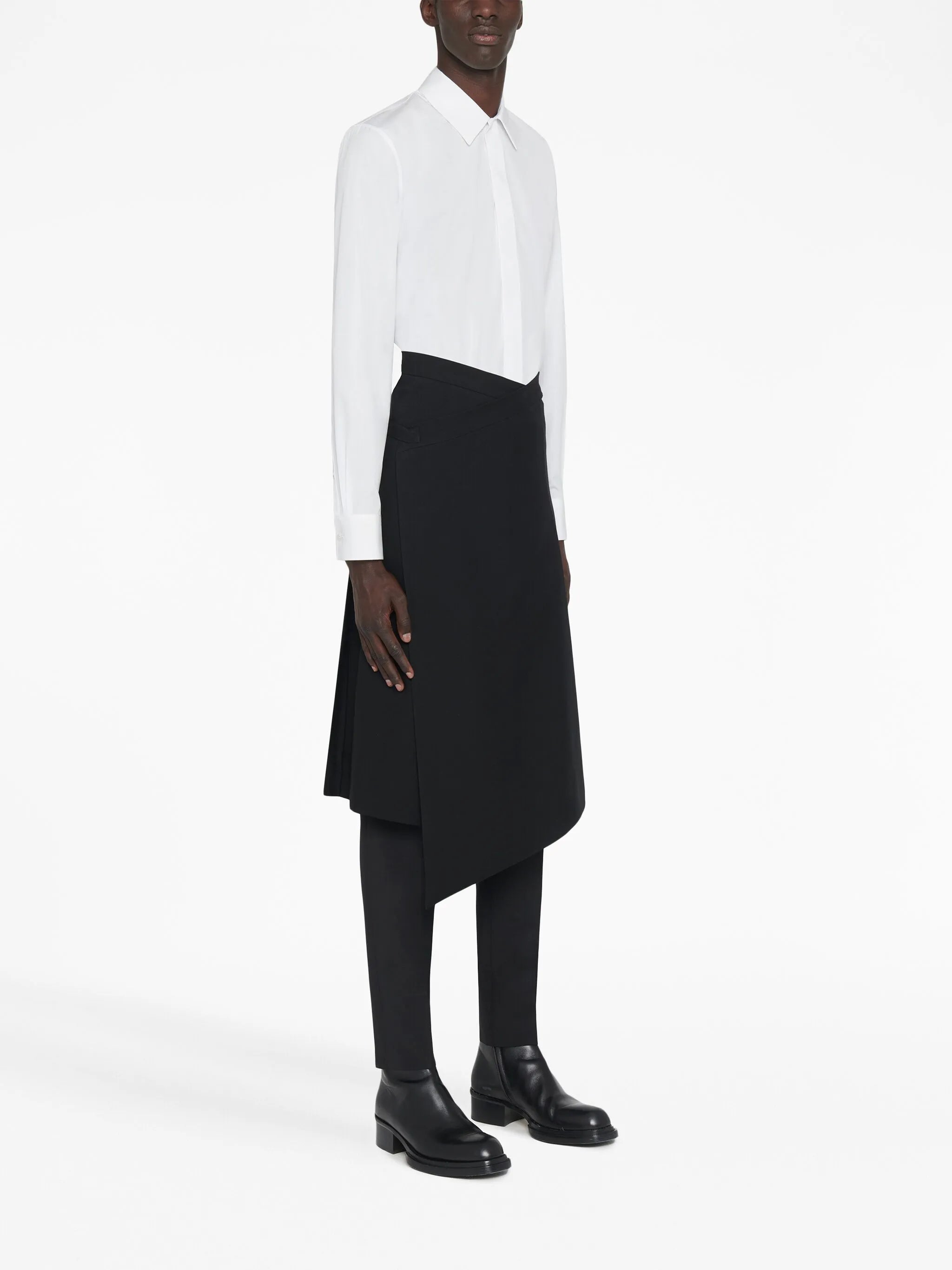asymmetric pleated skirt