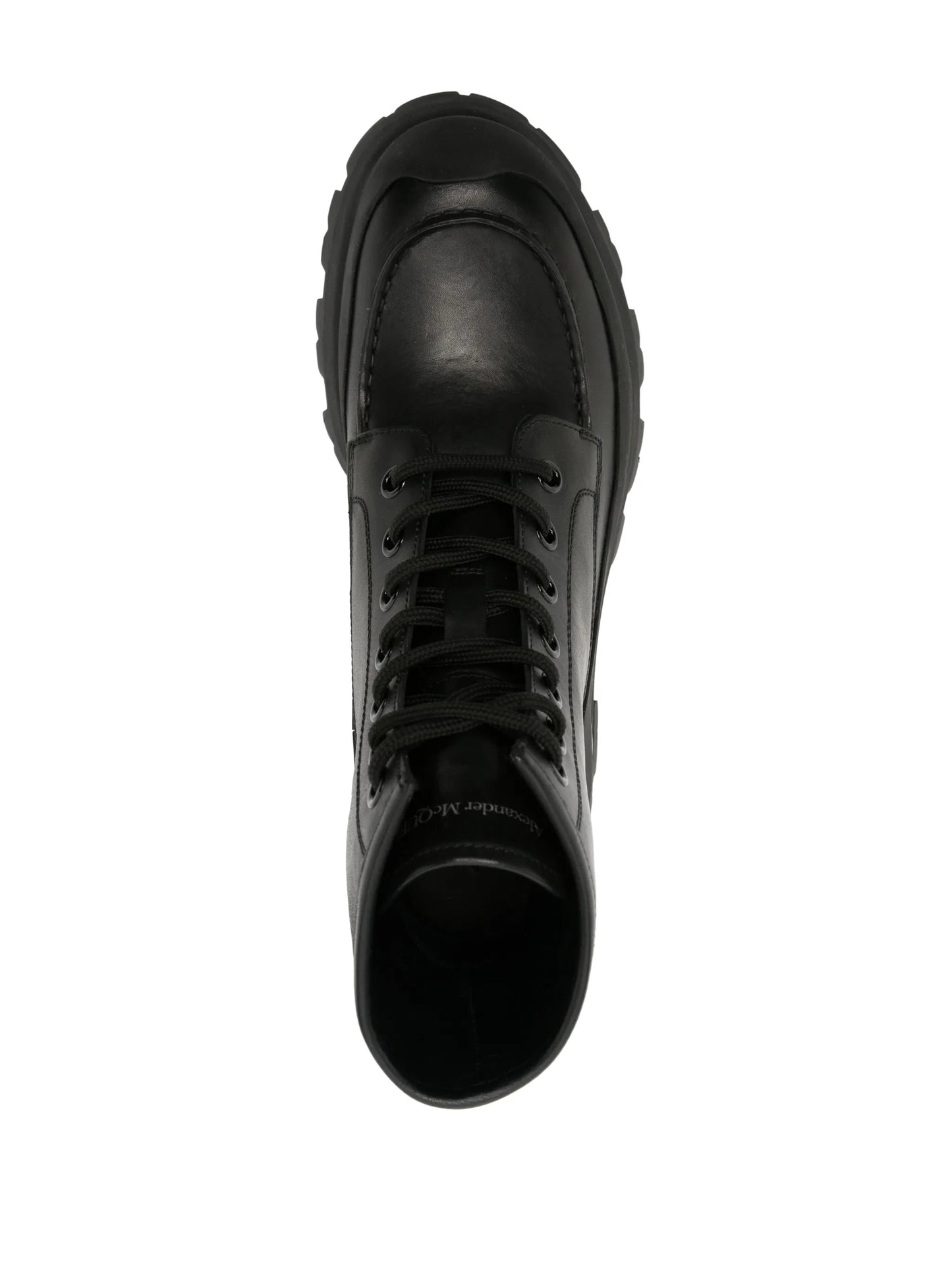 logo-embossed leather combat boots