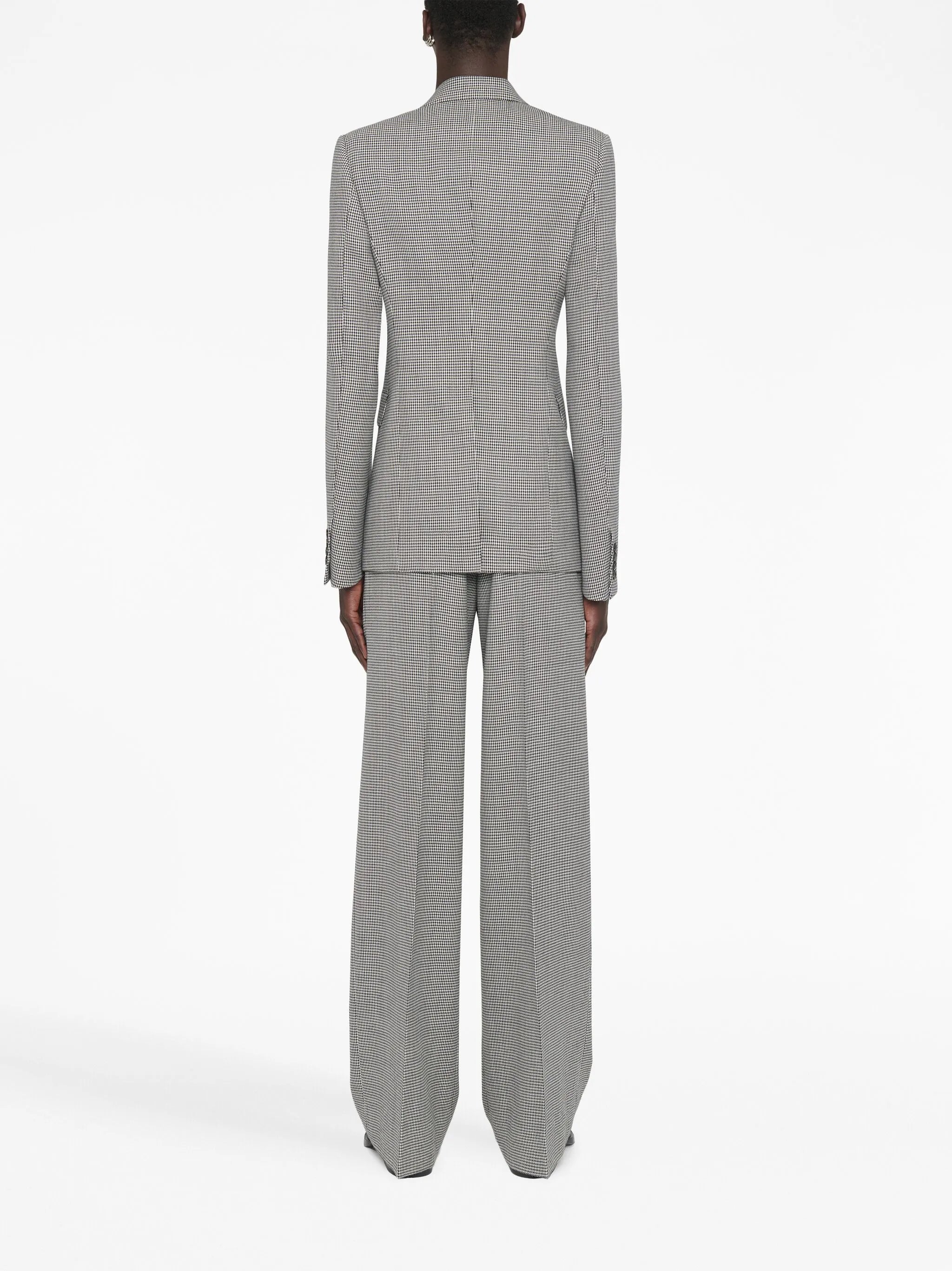 dogtooth-pattern double-breasted blazer