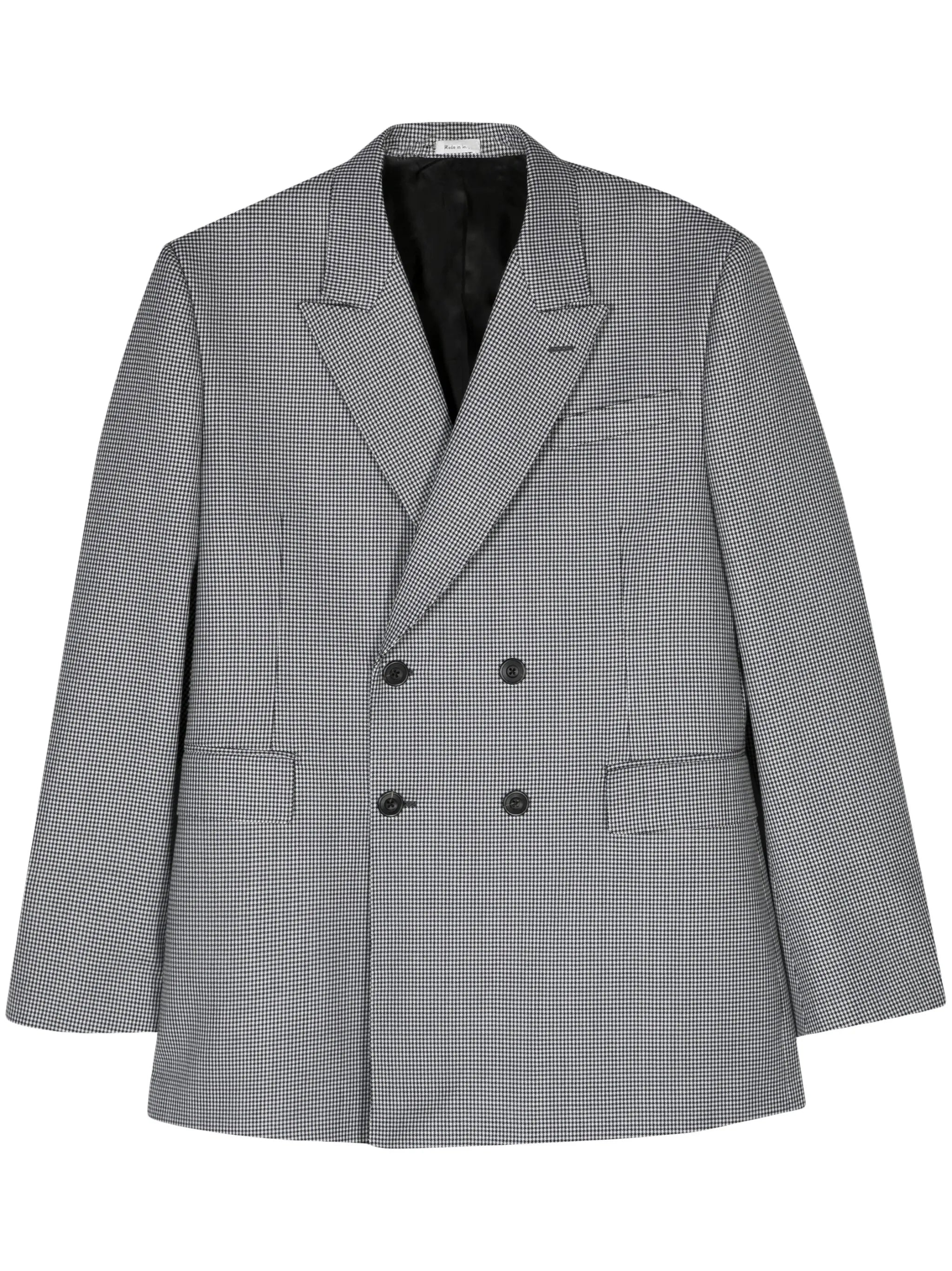 dogtooth-pattern double-breasted blazer