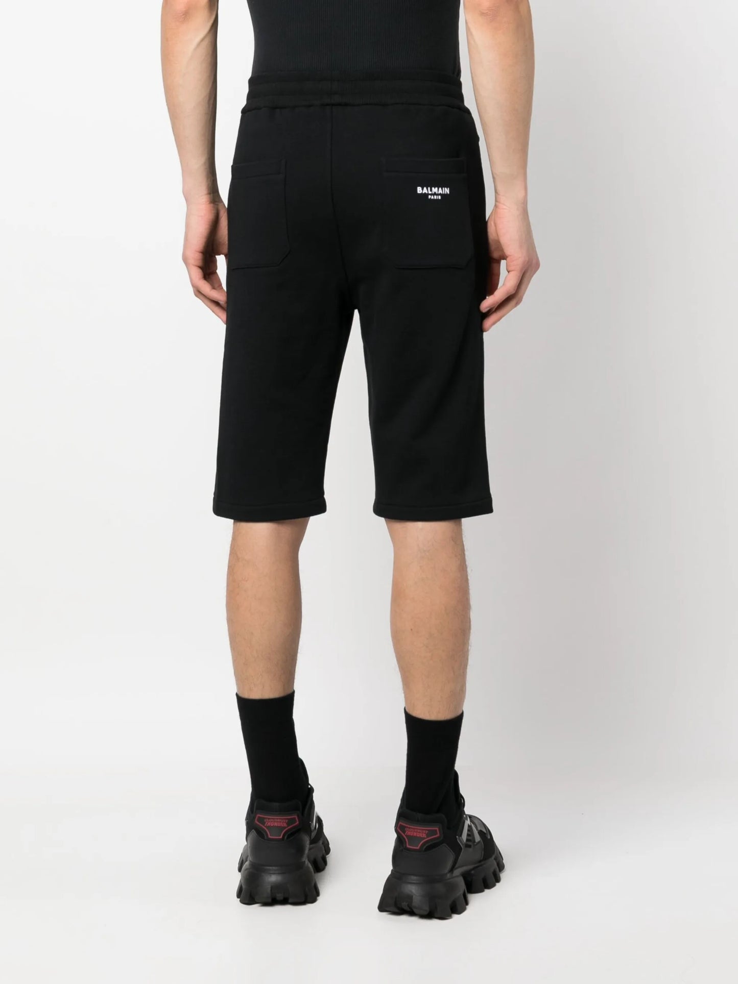 logo-print track shorts