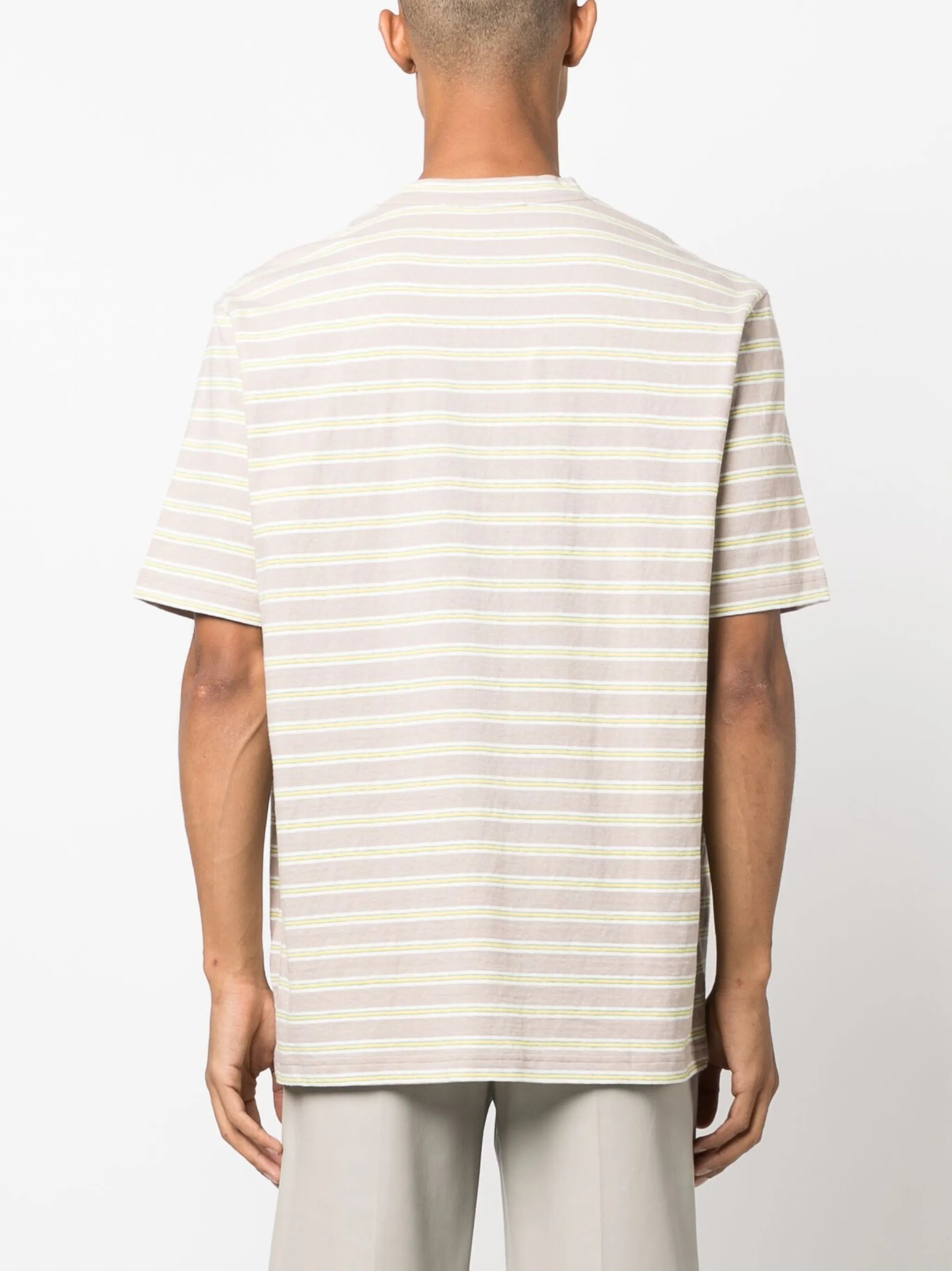 striped logo-embroidered T-shirt