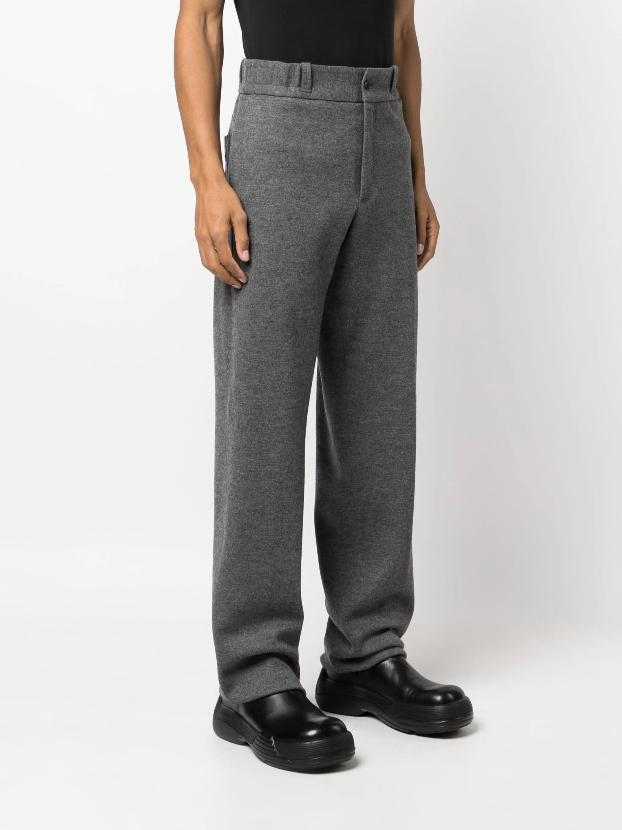 high-rise straight-leg trousers