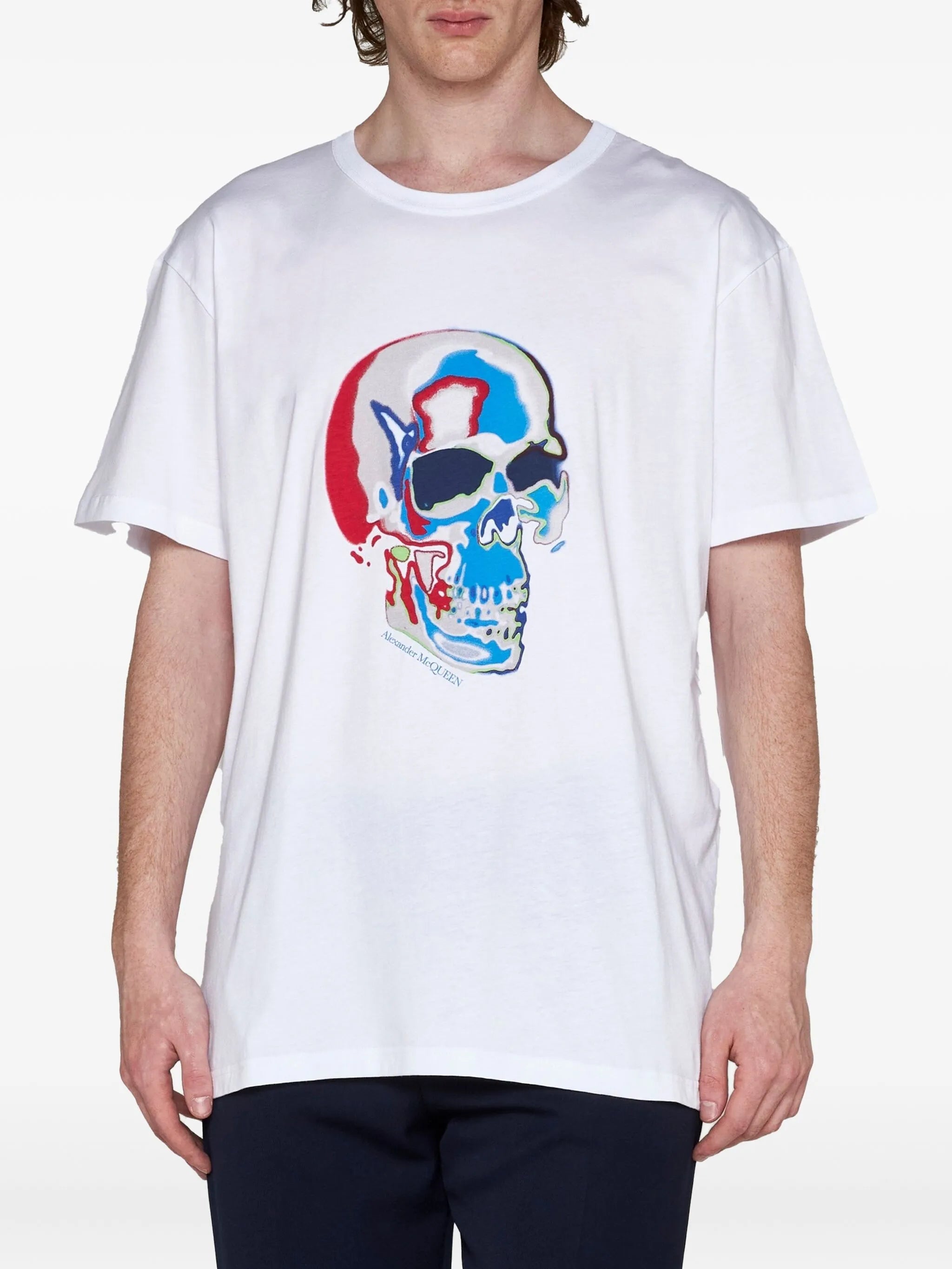 Solarised Skull print T-shirt