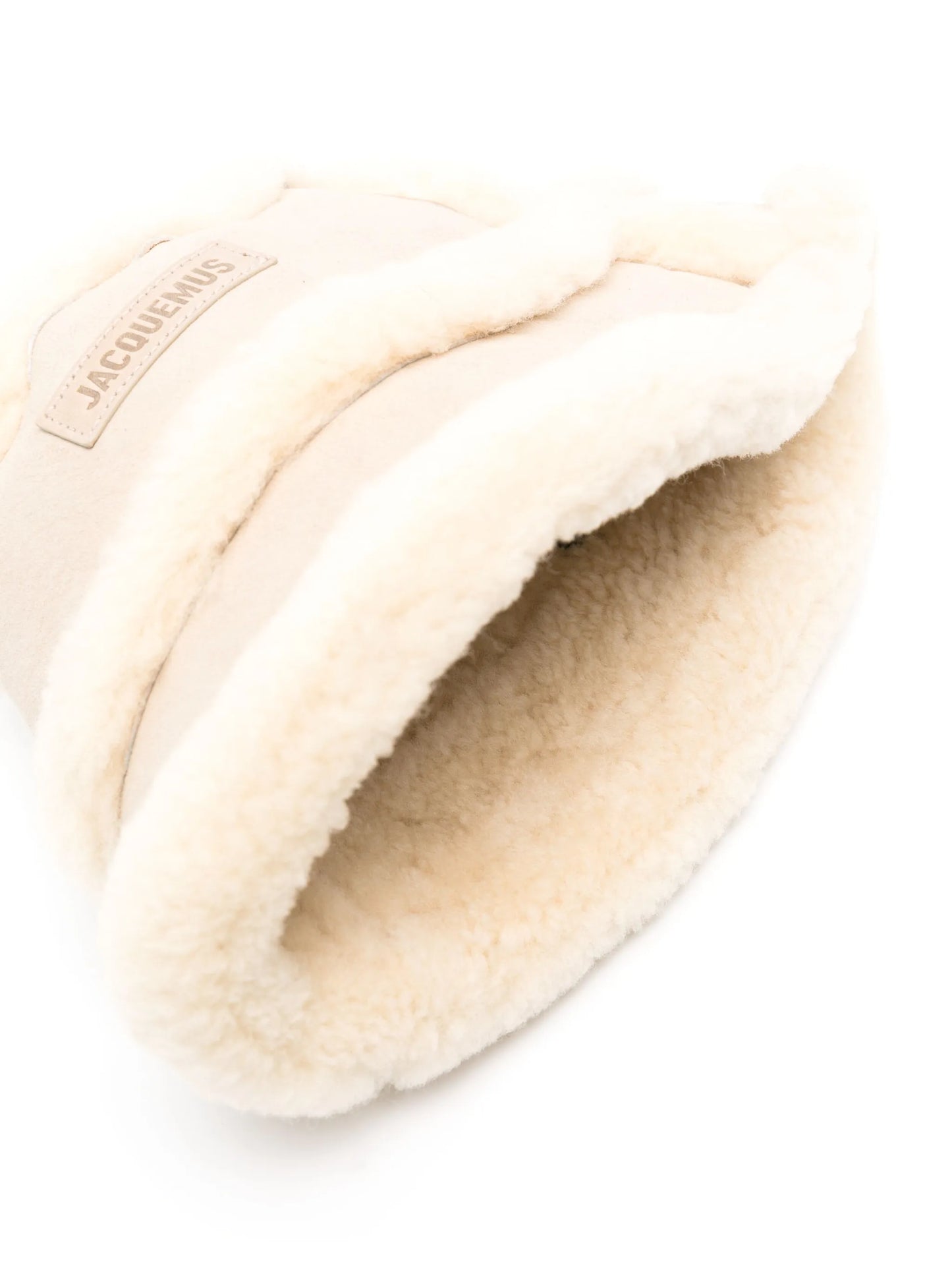 logo-patch shearling bucket hat