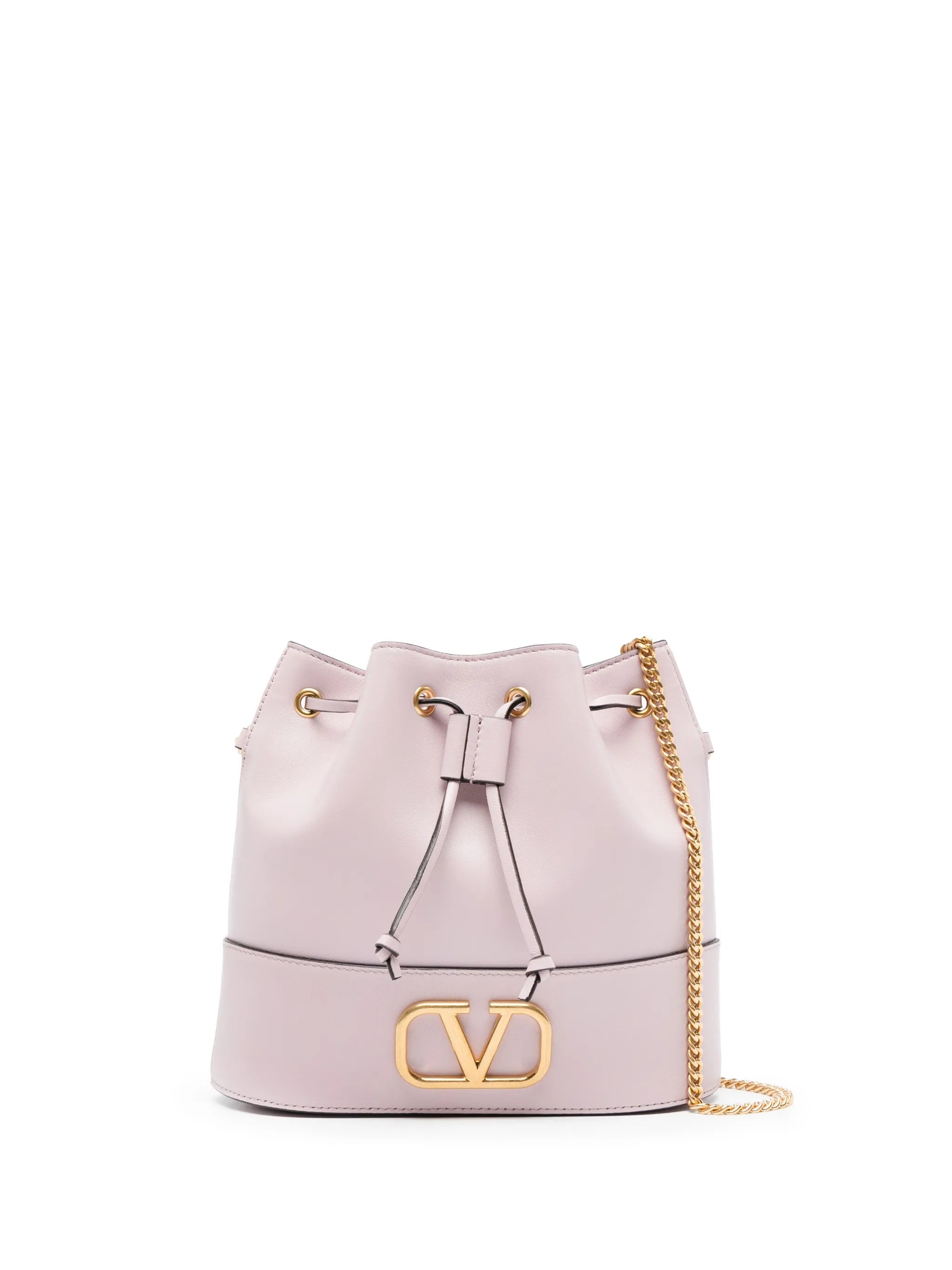 VLogo Signature leather bucket bag